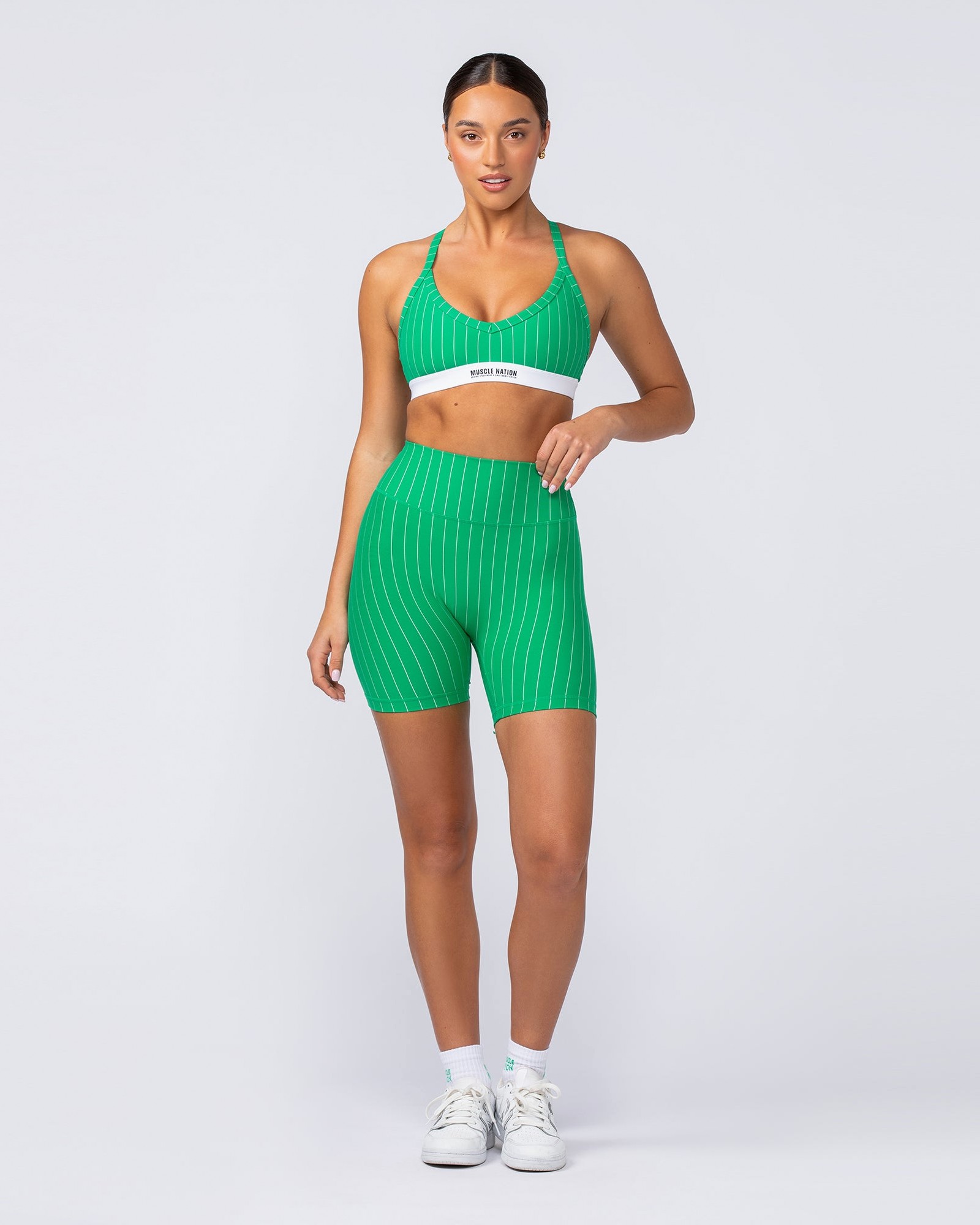 Zero Rise Signature Bike Shorts - Clover Stripe