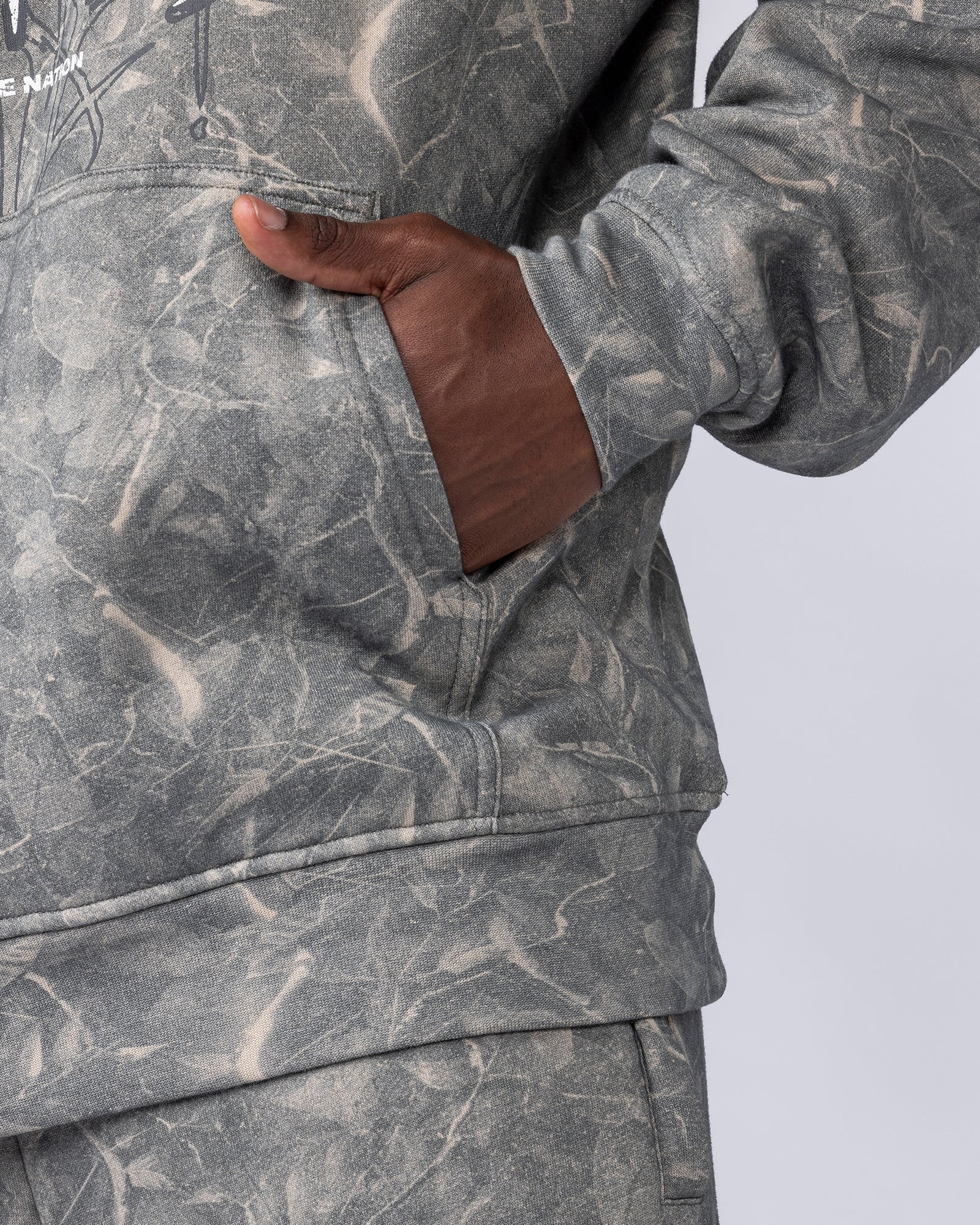 Gothic Oversized Hoodie - Washed Tree Camo