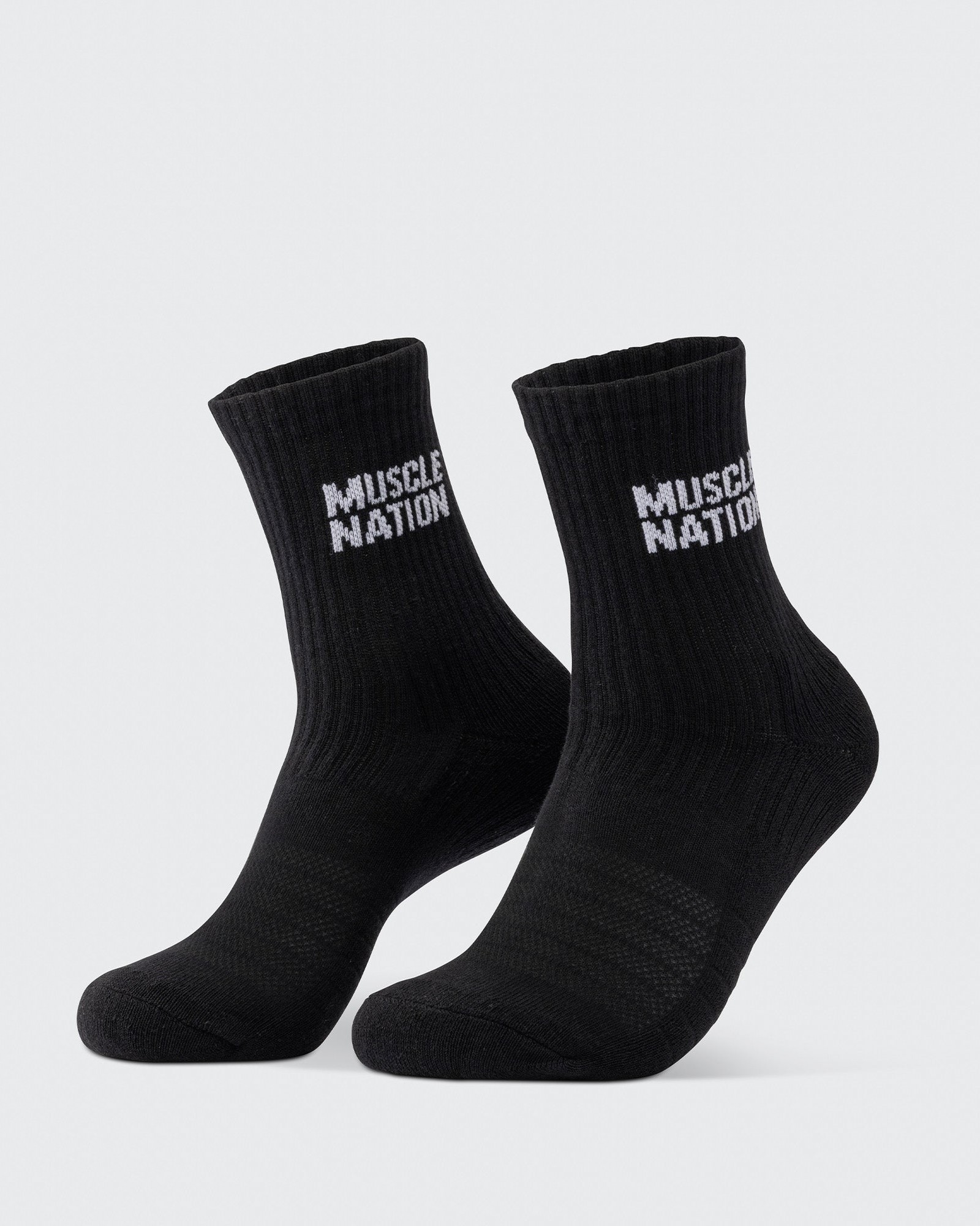 Womens Essential Crew Socks (2x Pack) - Black