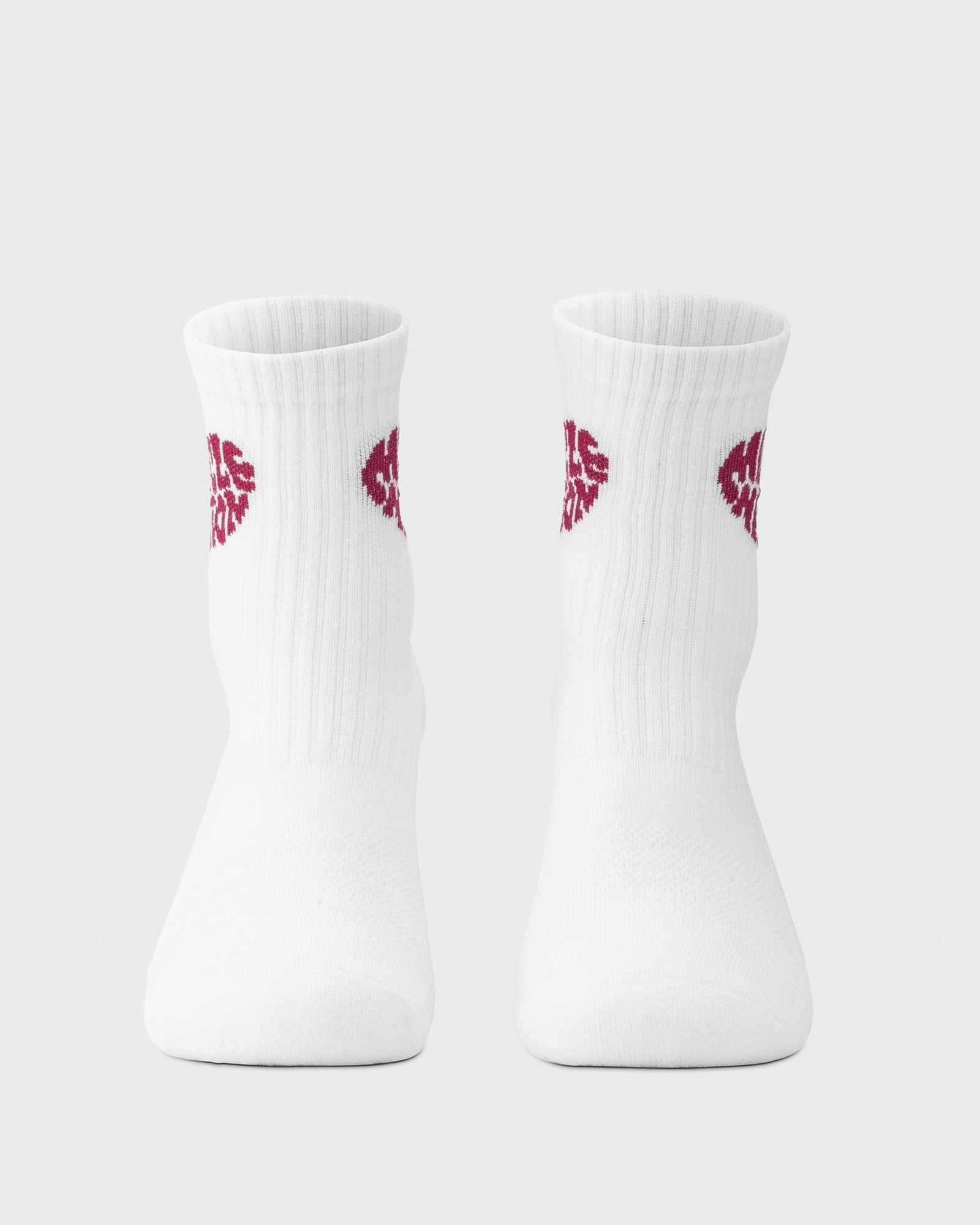 Womens Heart Crew Sock (2X Pack) - White / Grey Marl