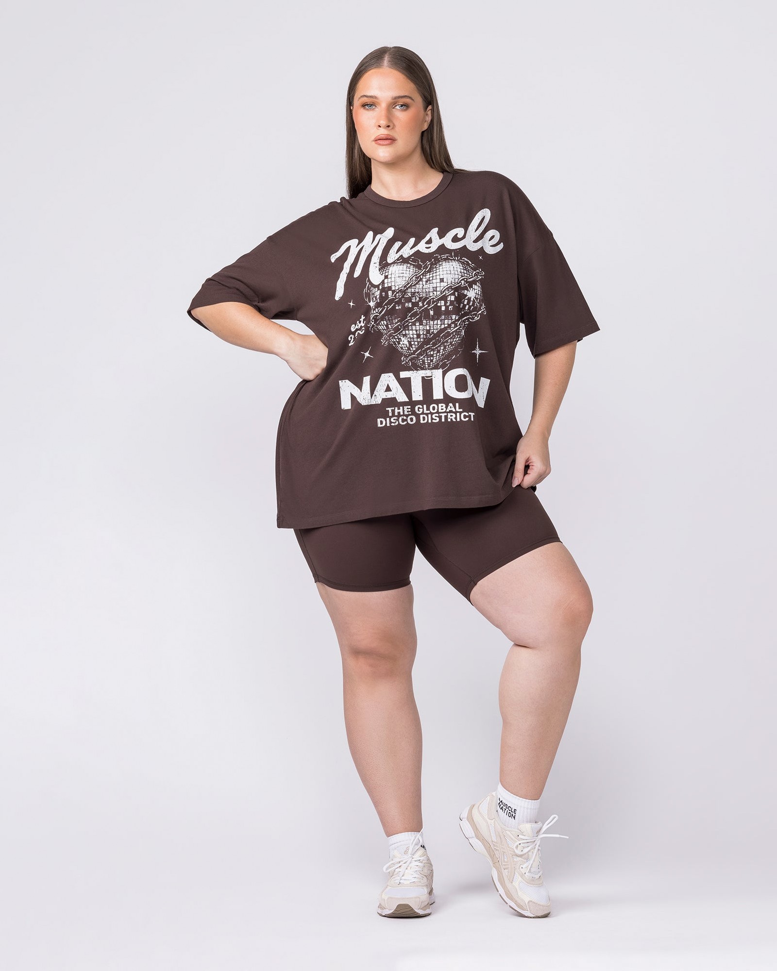 Disco District Oversized Tee - Cocoa