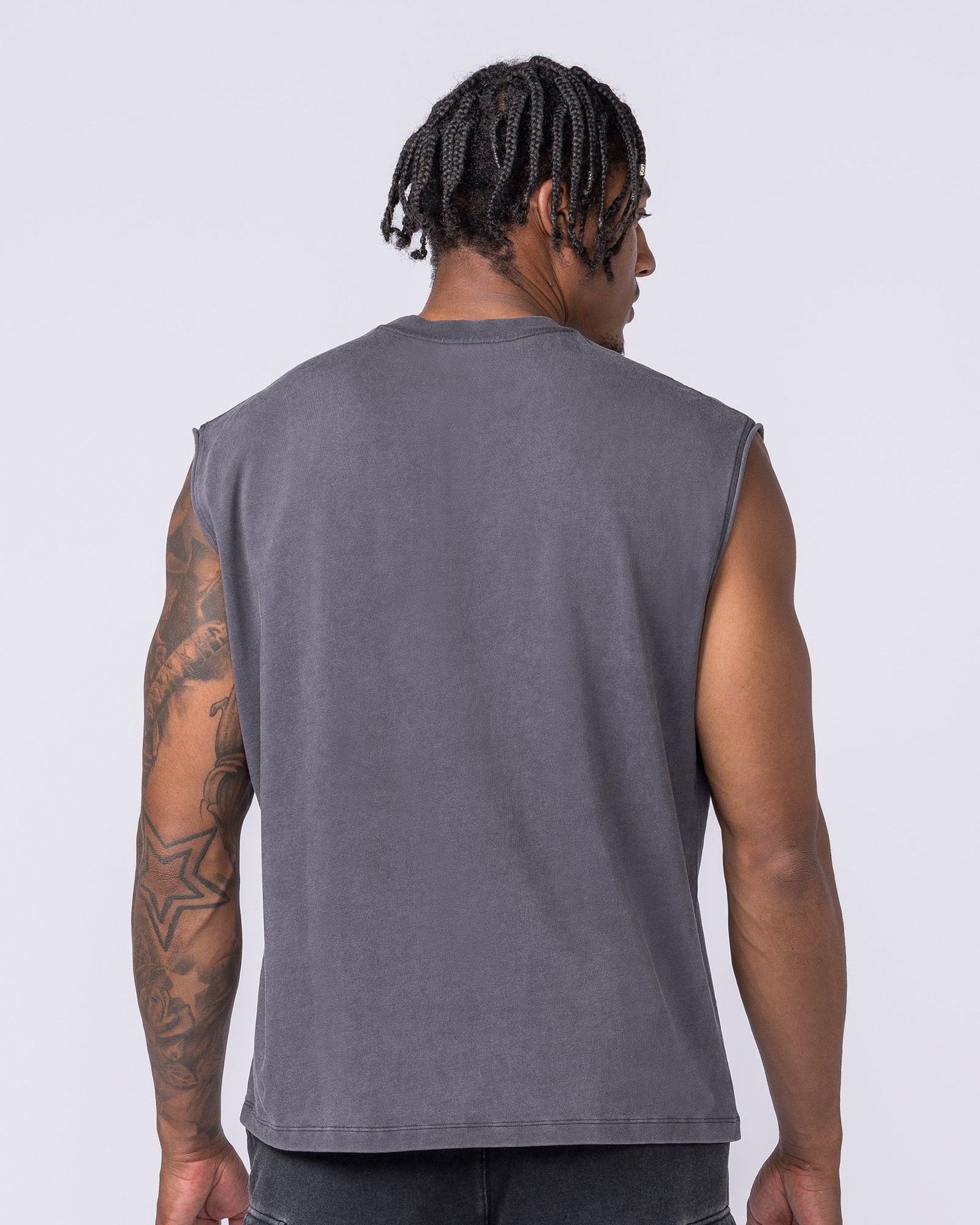 Metalcore Vintage Boxy Muscle Tank - Washed Dark Tornado