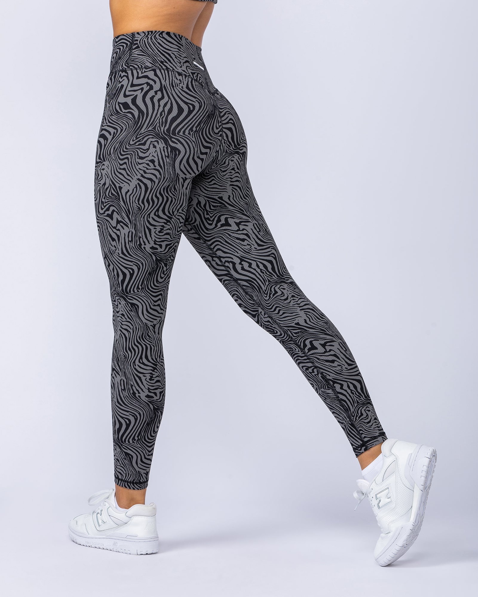 Zero Rise Rib Ankle Length Leggings - Black Zebra