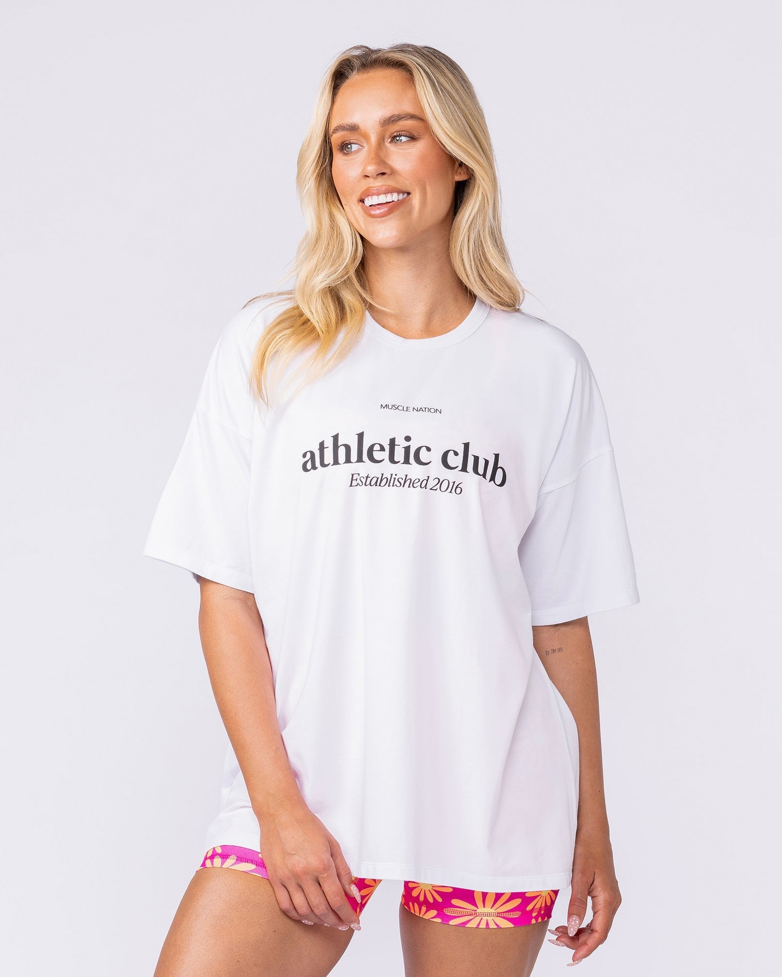 Athletic Club Oversized Tee - White