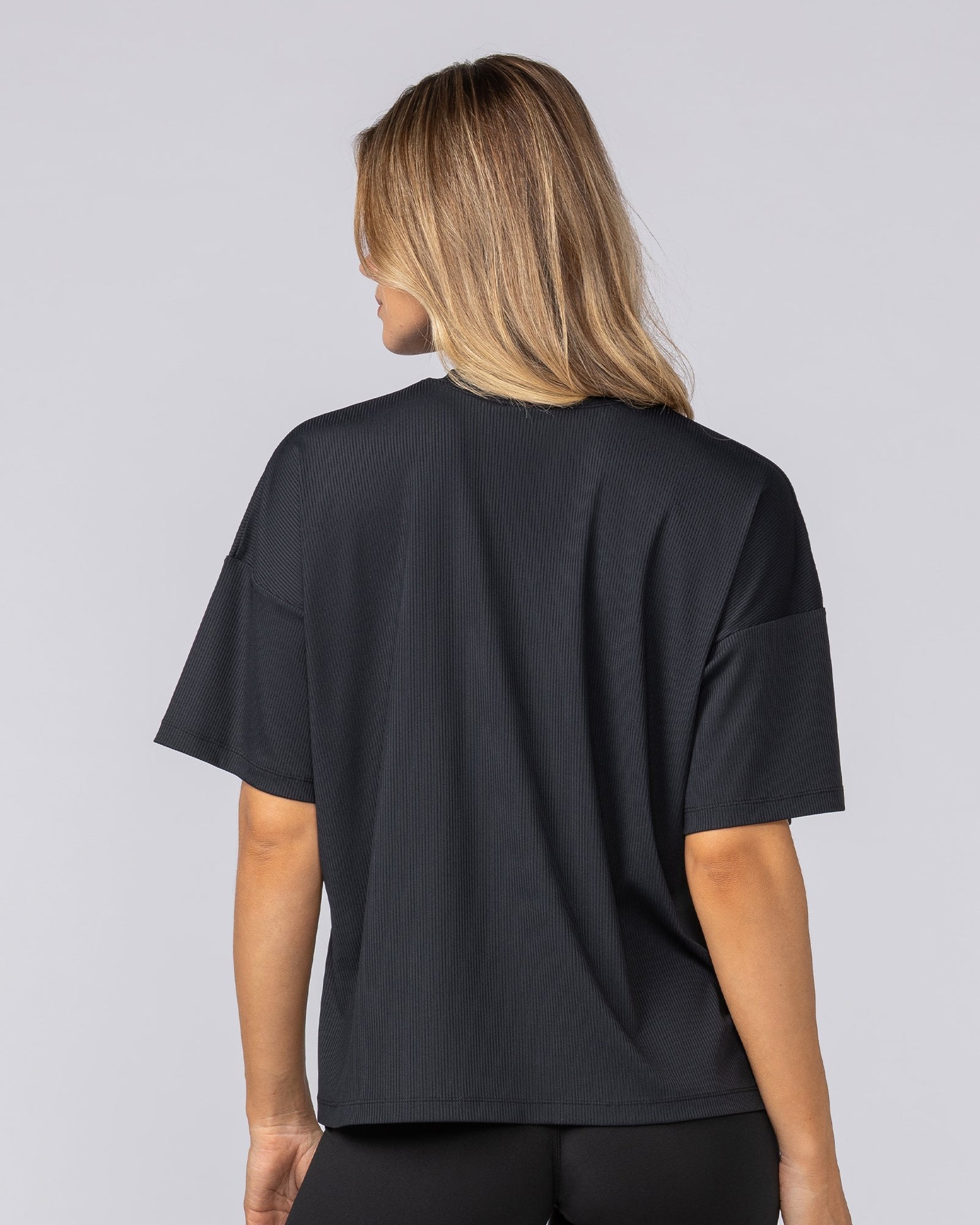 Rib Boxy Training Tee - Black