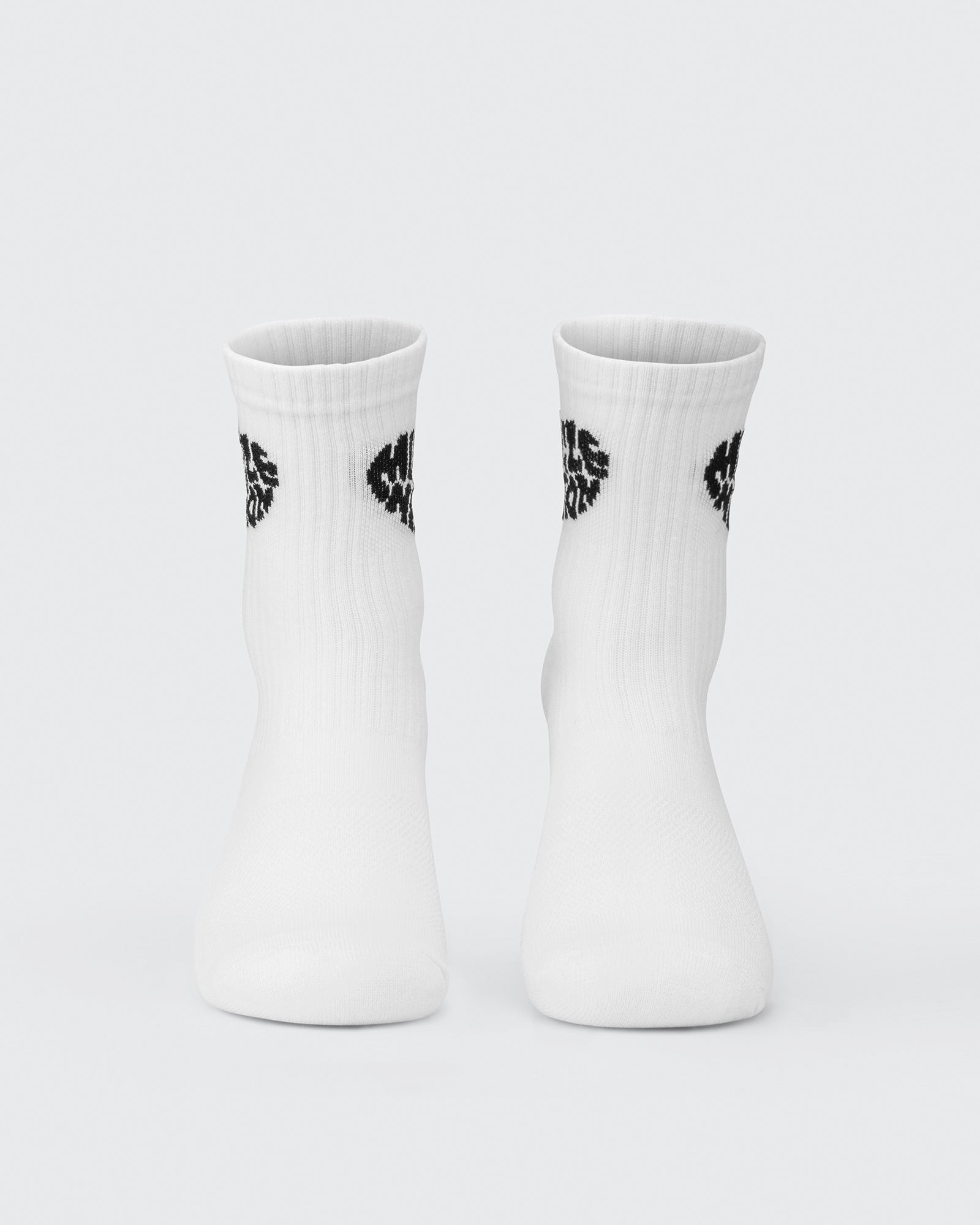 Womens Heart Crew Sock (2x Pack) - White/ Black