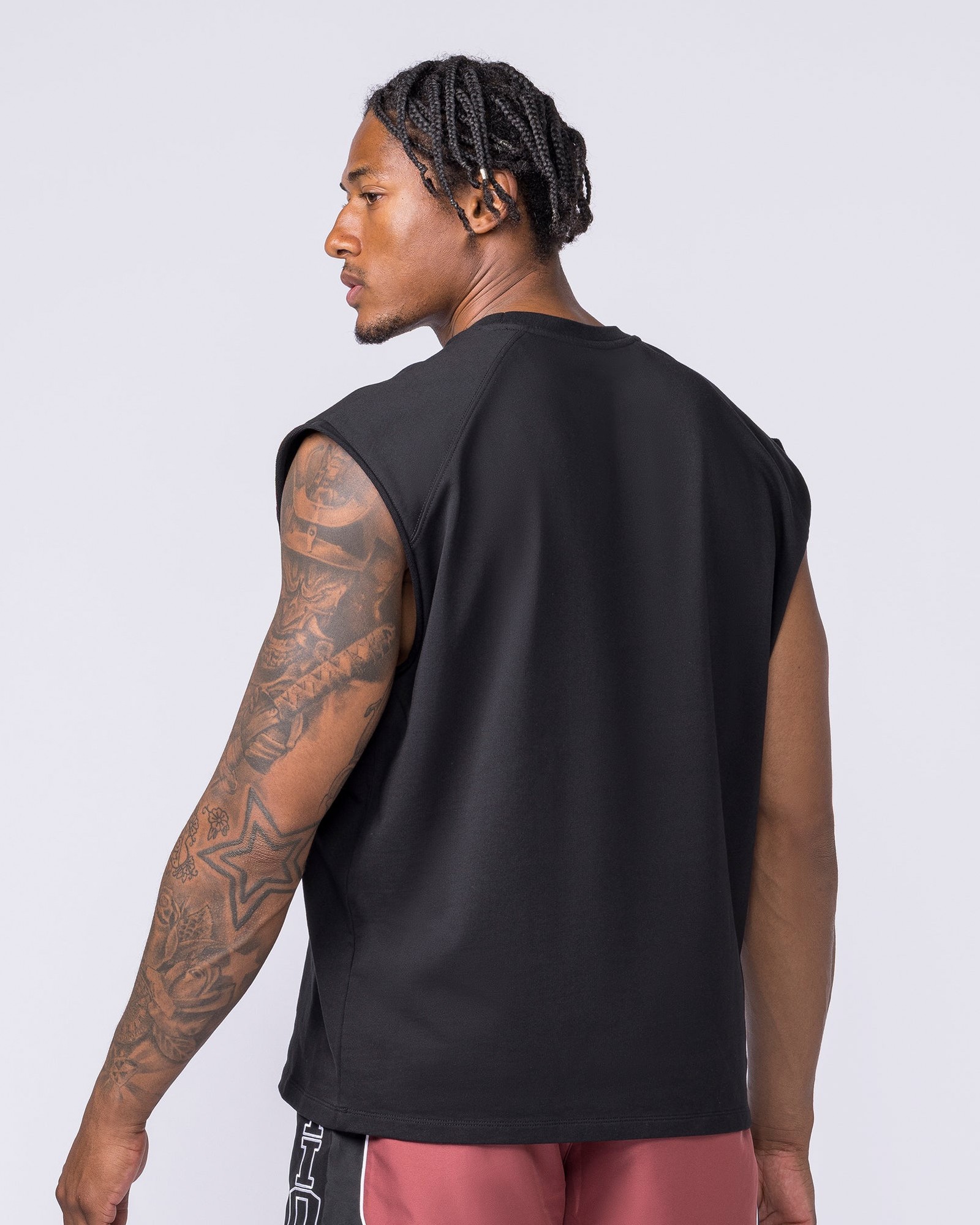Off Duty Boxy Muscle Tank - Black