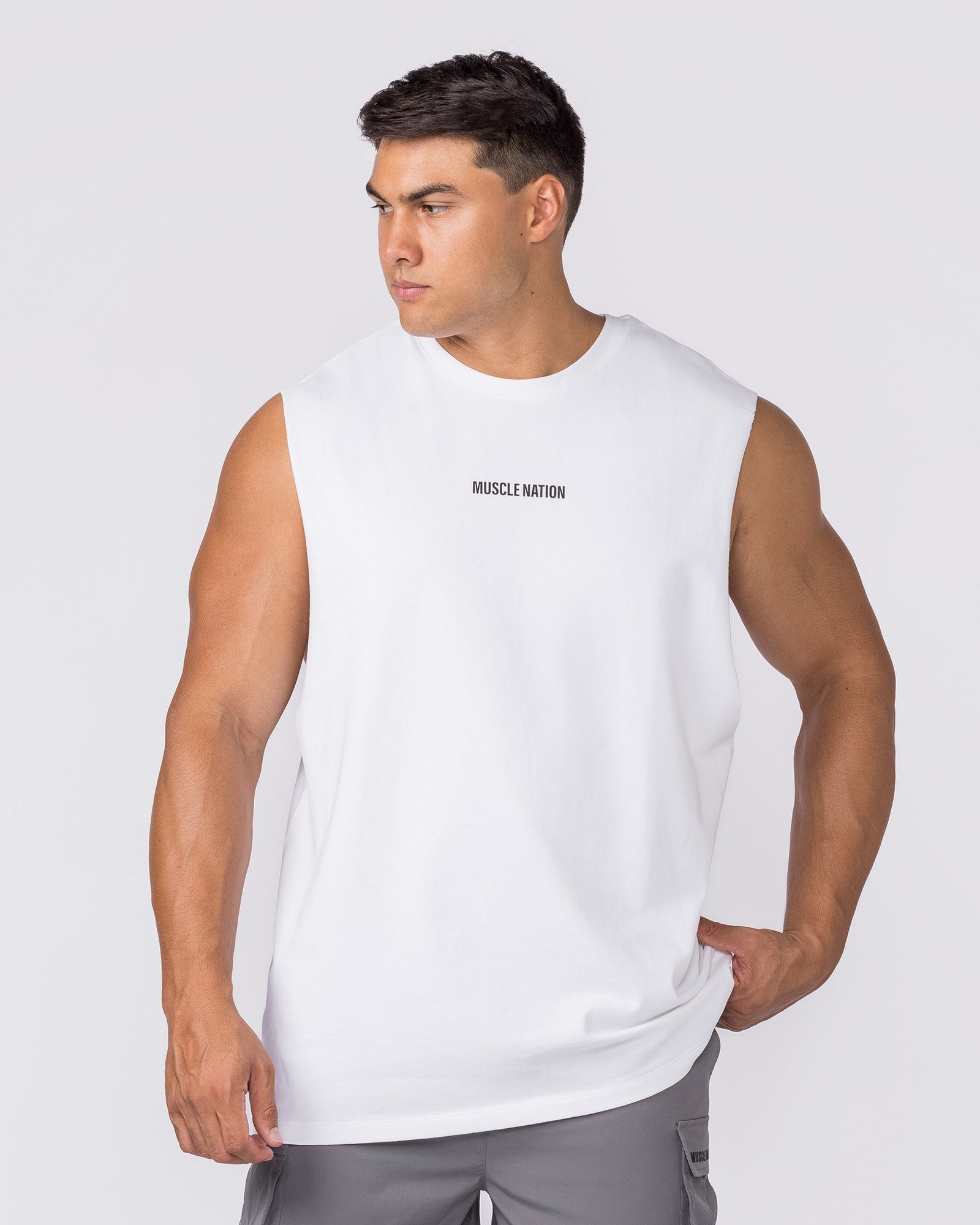 Training Drop Arm Tank - White