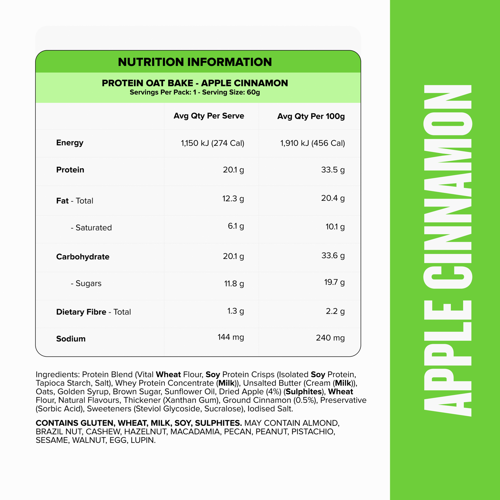 PROTEIN Oat Bake - Apple Cinnamon - Box of 12