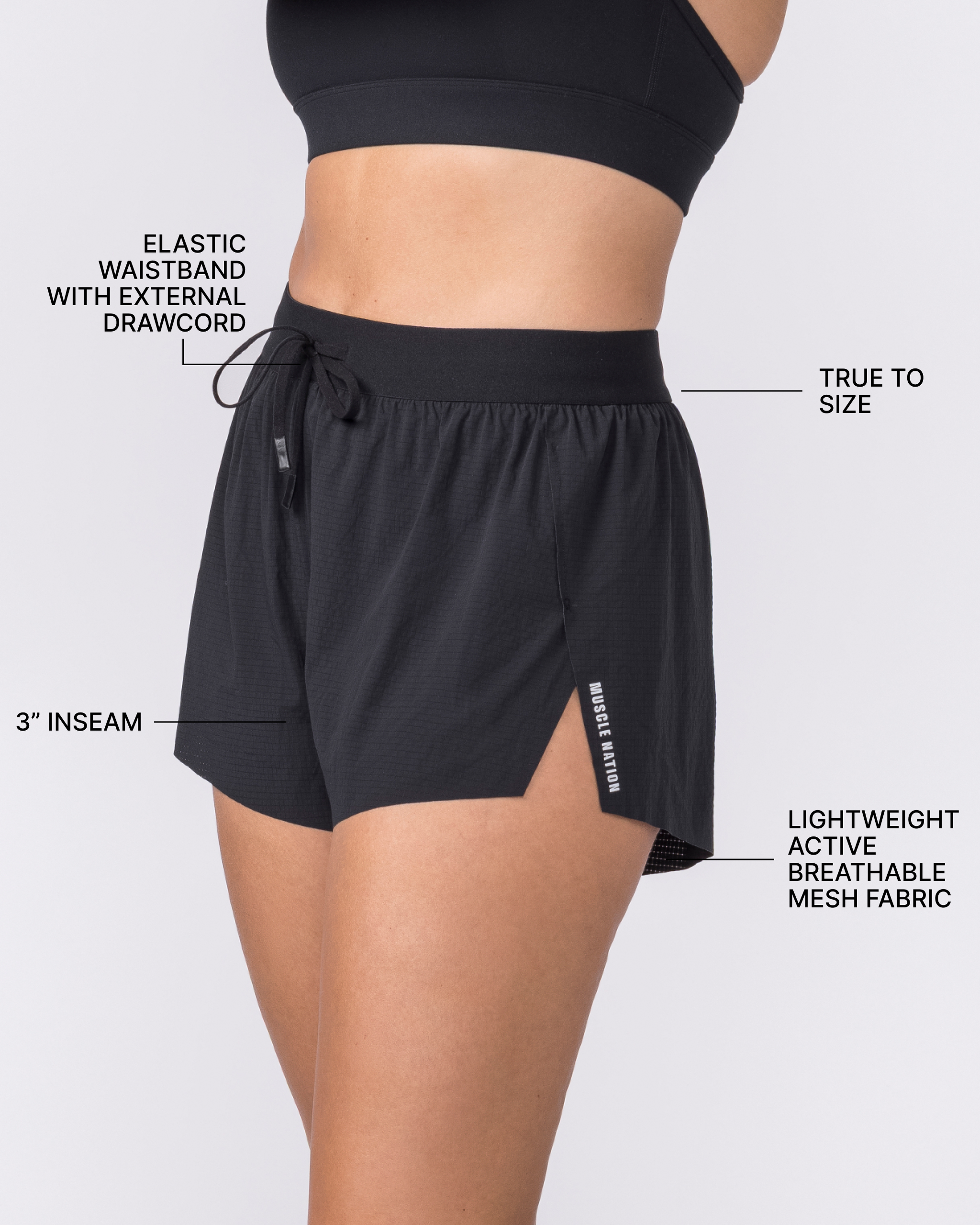 Tempo 3" Run Shorts - Black