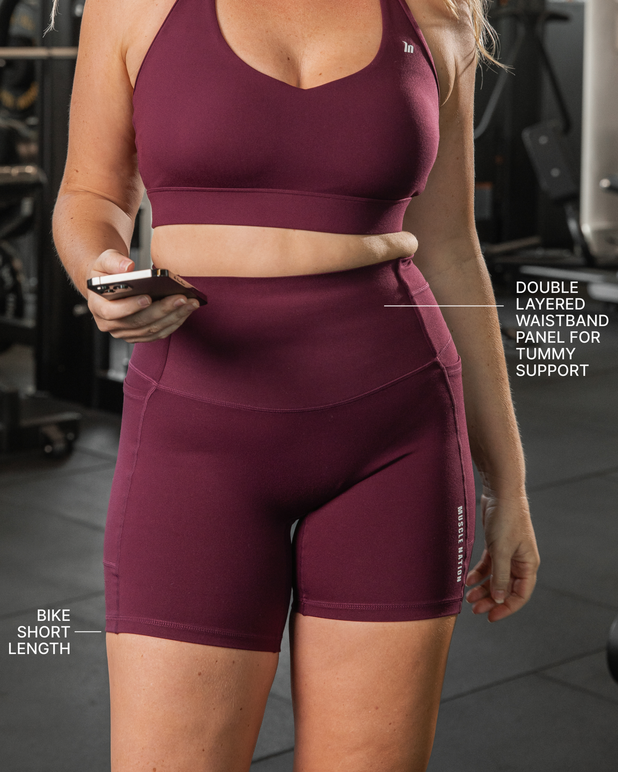 Unrivalled Everyday Pocket Bike Shorts - Sangria