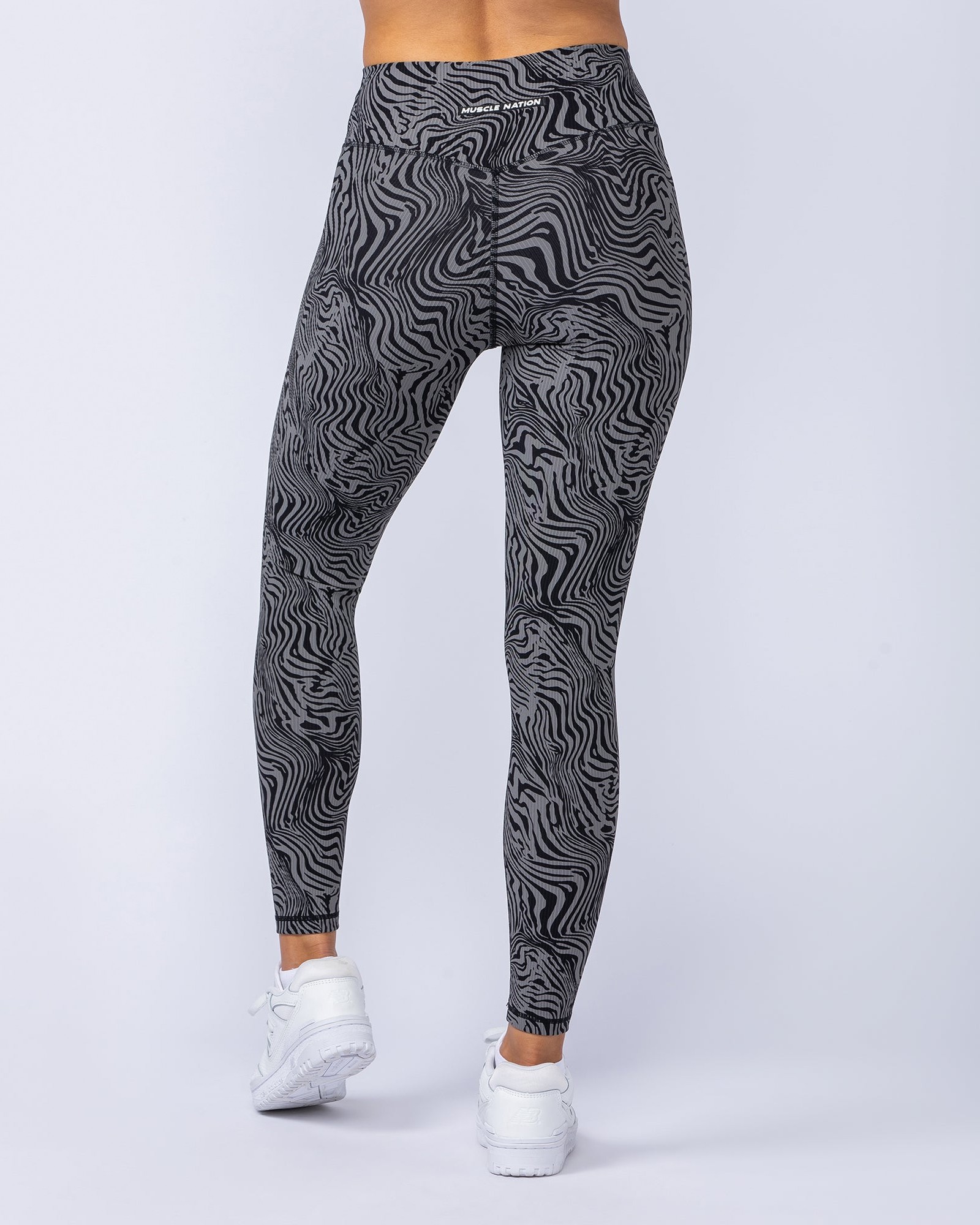Zero Rise Rib Ankle Length Leggings - Black Zebra
