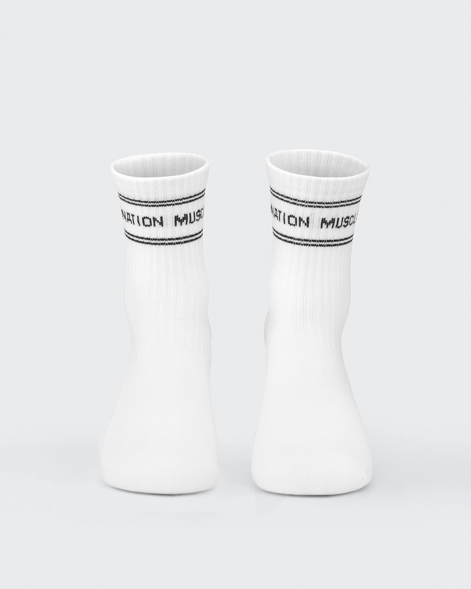 Womens Stripe Crew Sock (2x Pack) - White