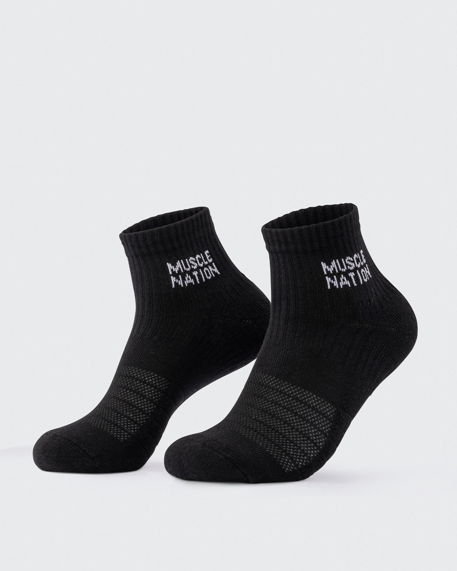 Womens 1/4 Crew Sock (2X Pack) - Black / White