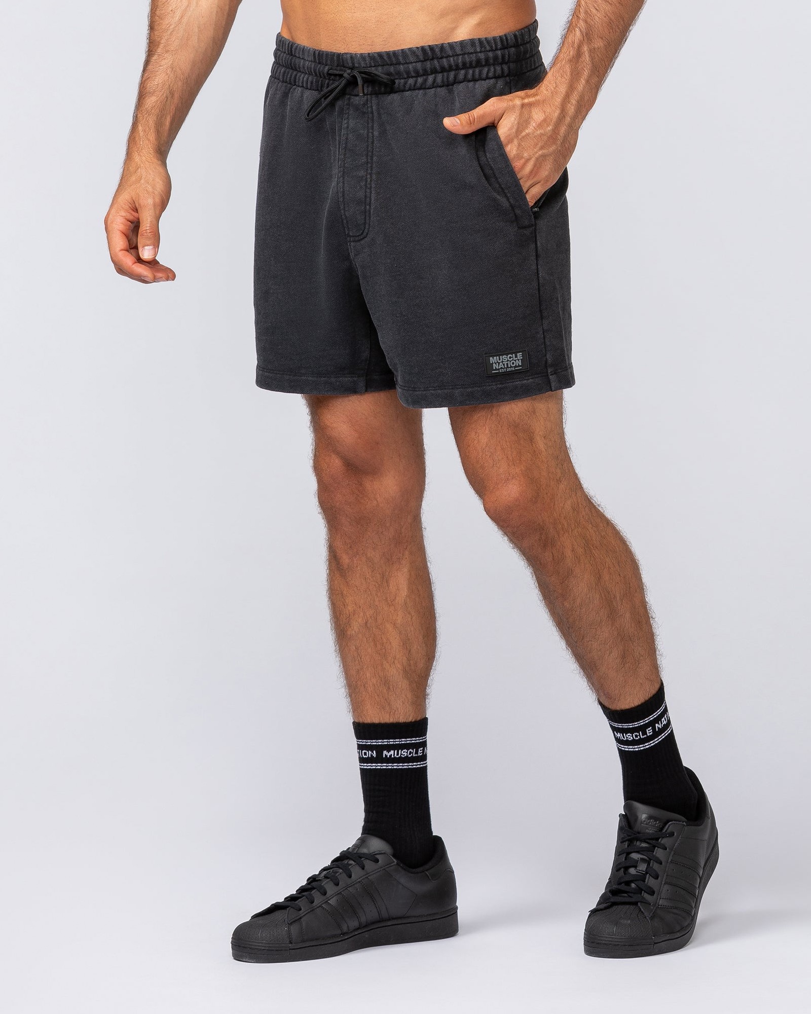 Loopback 5" Sweat Shorts - Washed Black