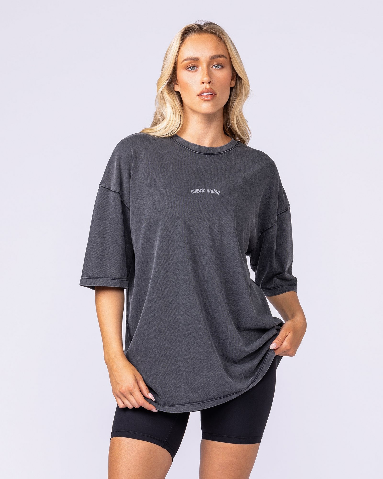Lifting Club Oversized Vintage Tee - Washed Black