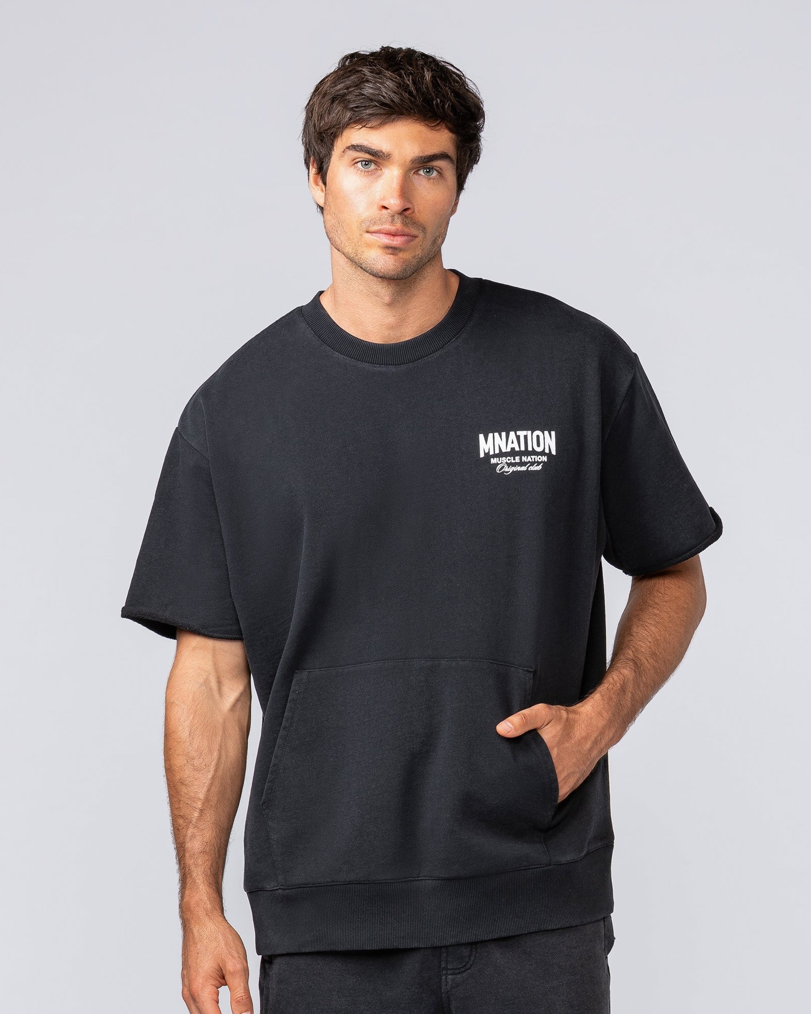 Heritage Loopback Oversized Tee - Washed Black