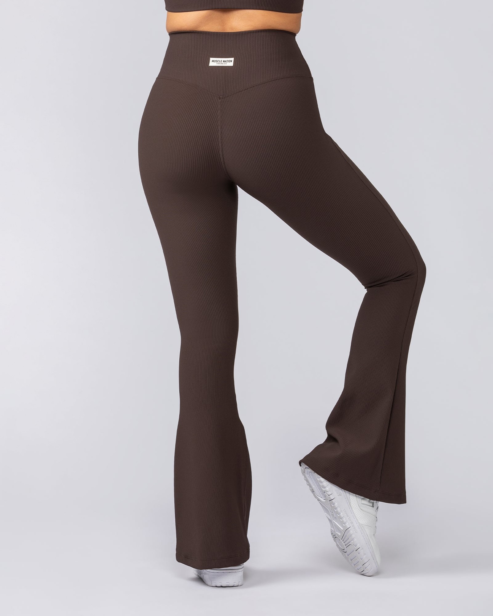 Zero Rise Rib Flare Leggings - Cocoa