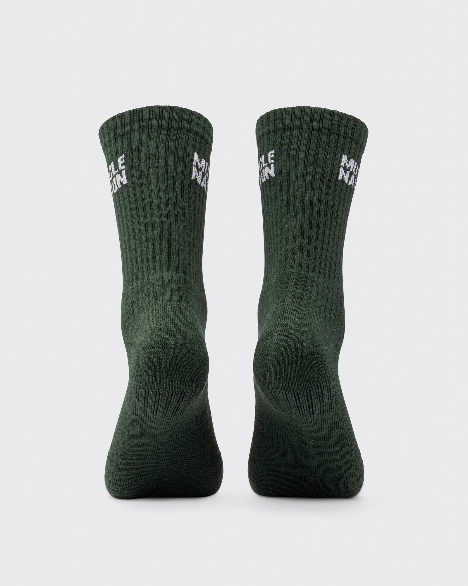 Mens Essential Crew Socks (3x Pack) - Cream / Eggshell / Evergreen