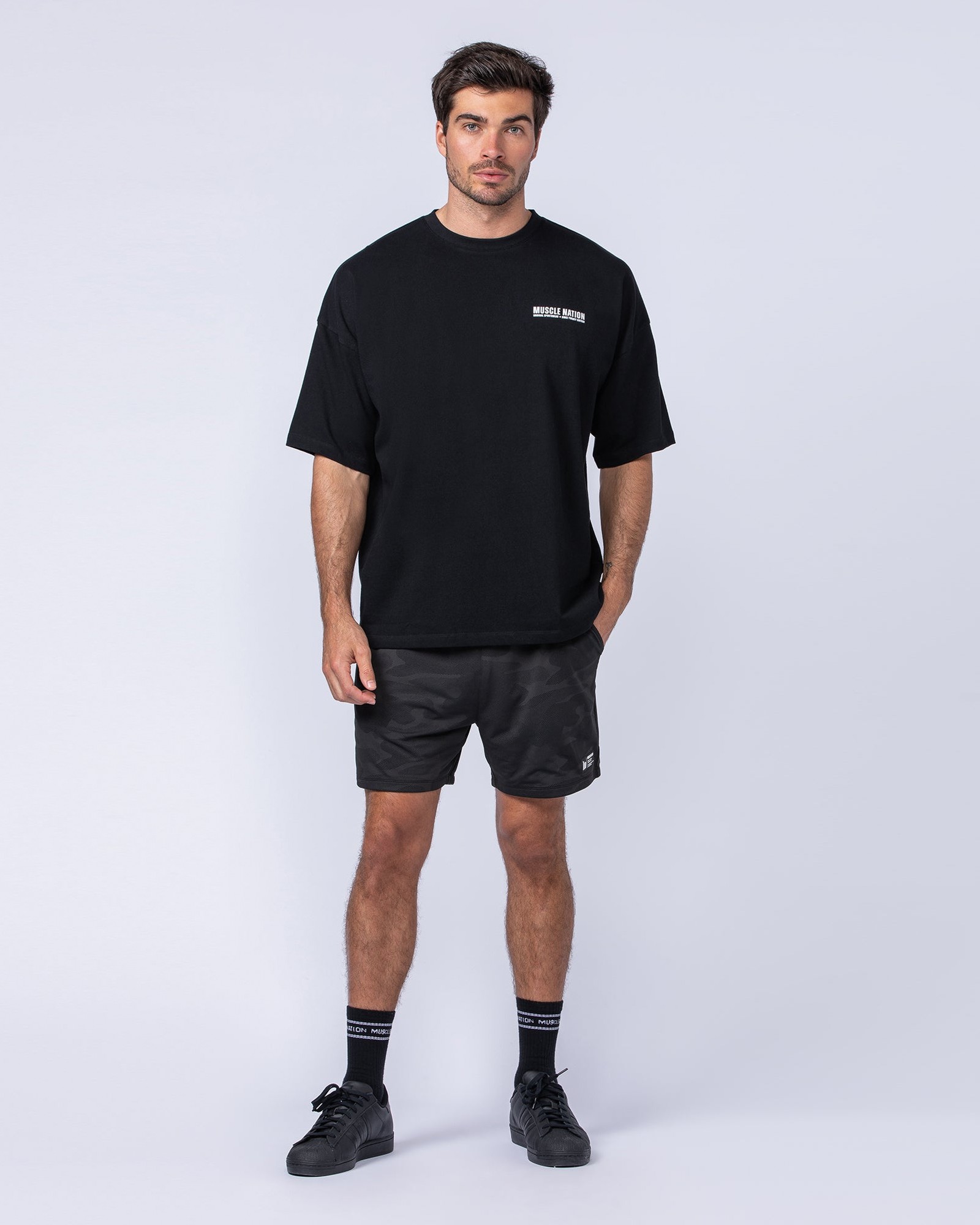 Tech Camo Lay Up 5" Shorts - Black Camo
