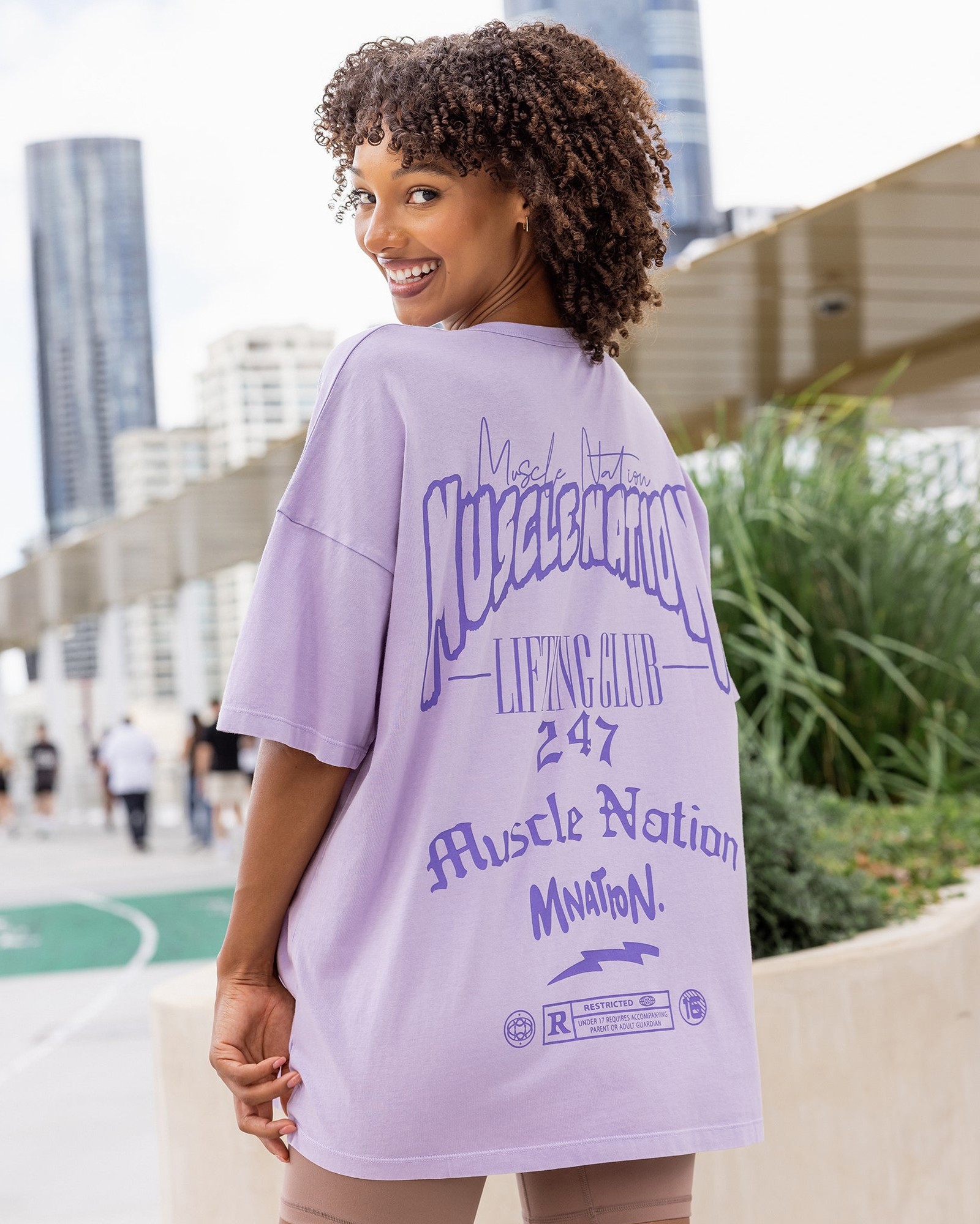 Rated R Oversized Vintage Tee - Washed Lavender