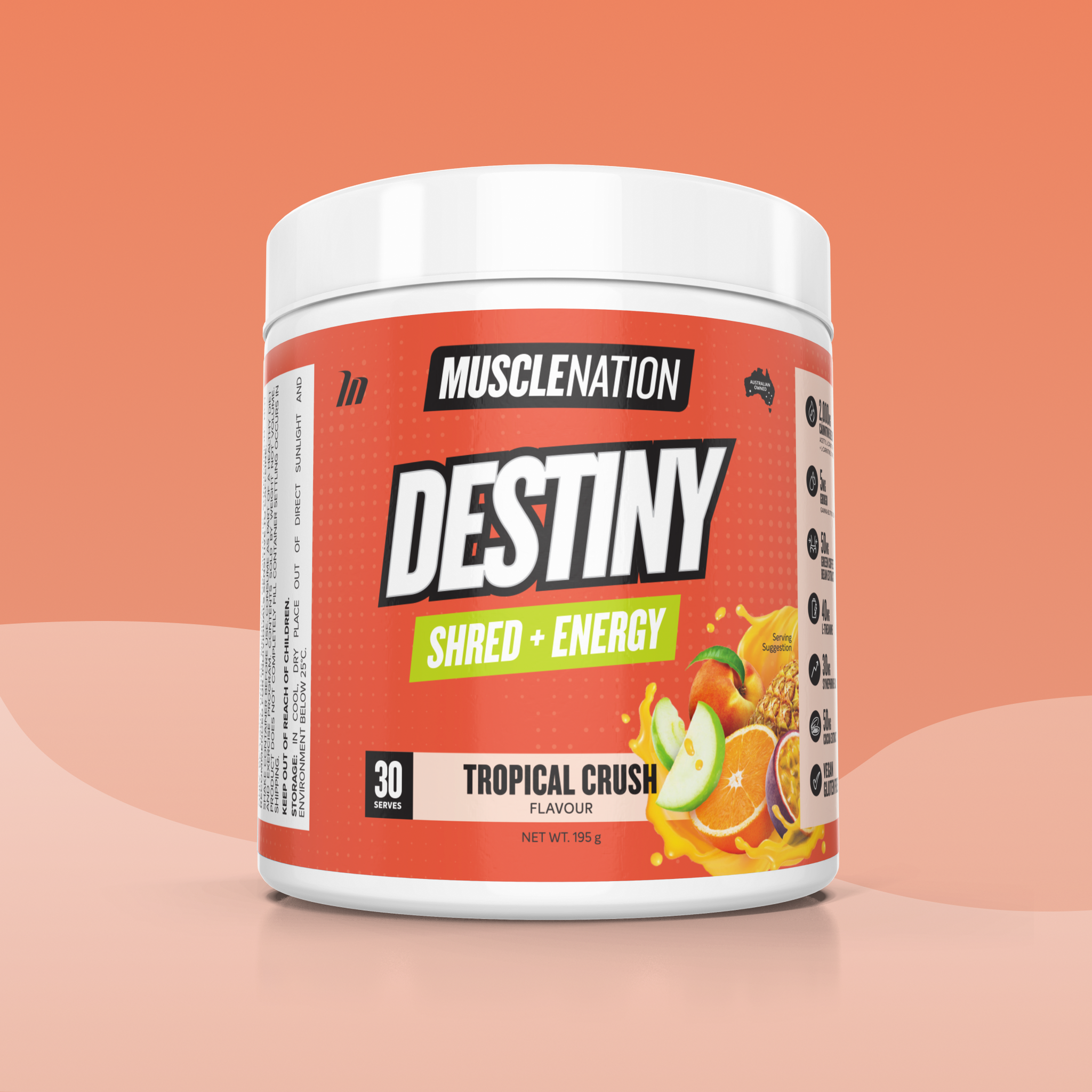 DESTINY Pre-Workout Burn - Tropical Crush - 30 serves