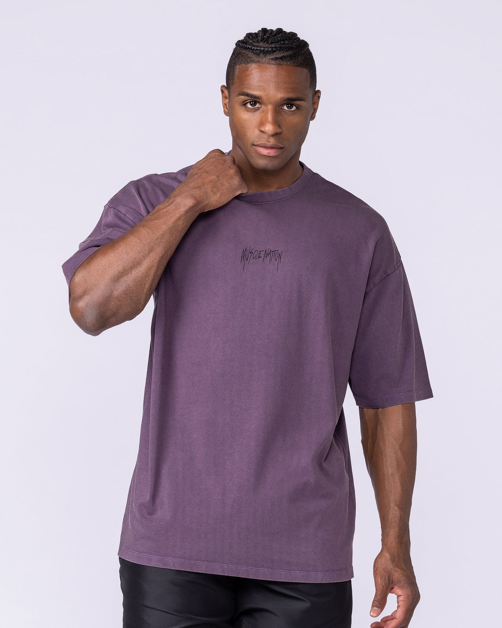 Heartless Oversized Vintage Tee - Washed Dark Purple
