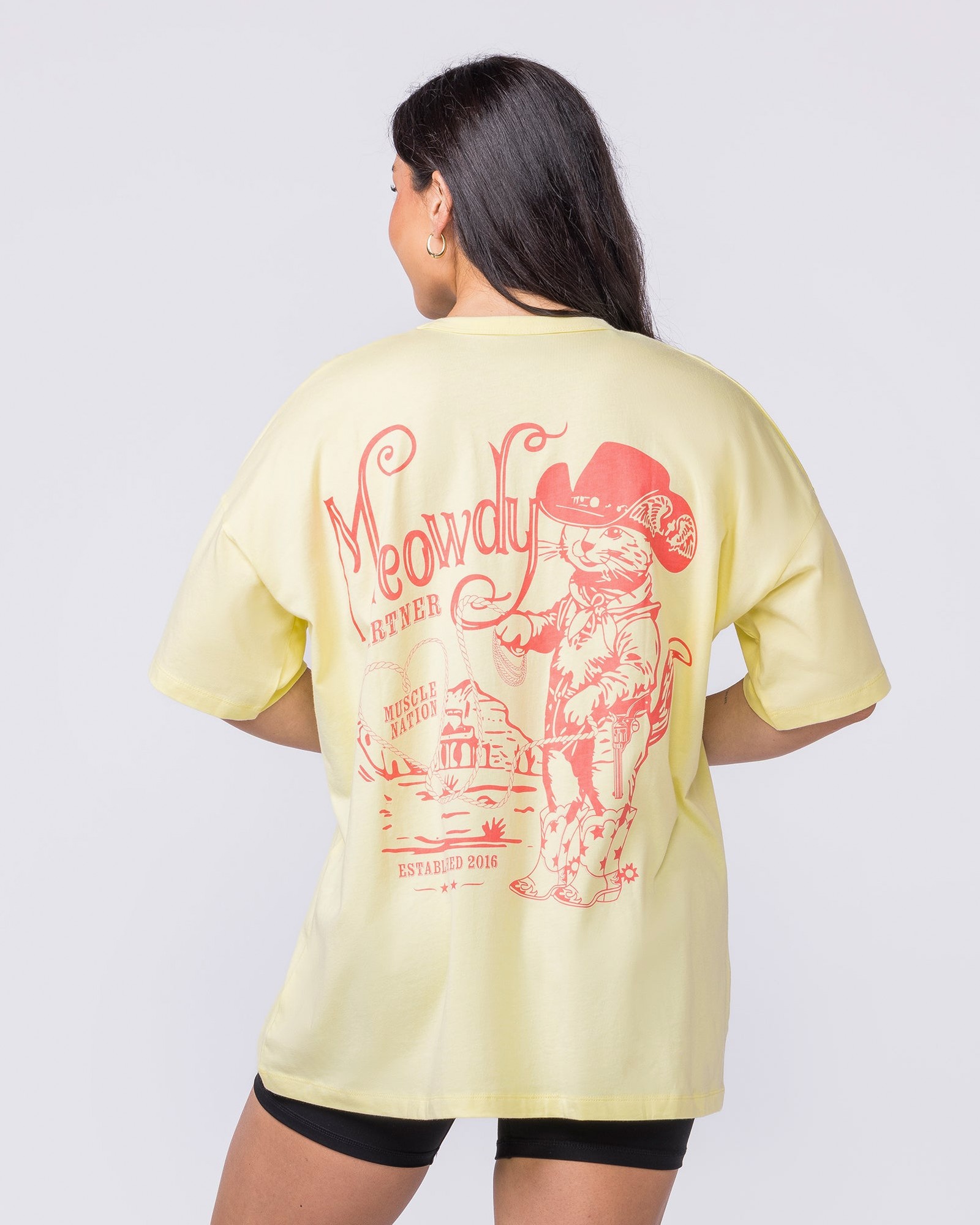 Meowdy Partner Oversized Tee - Limoncello