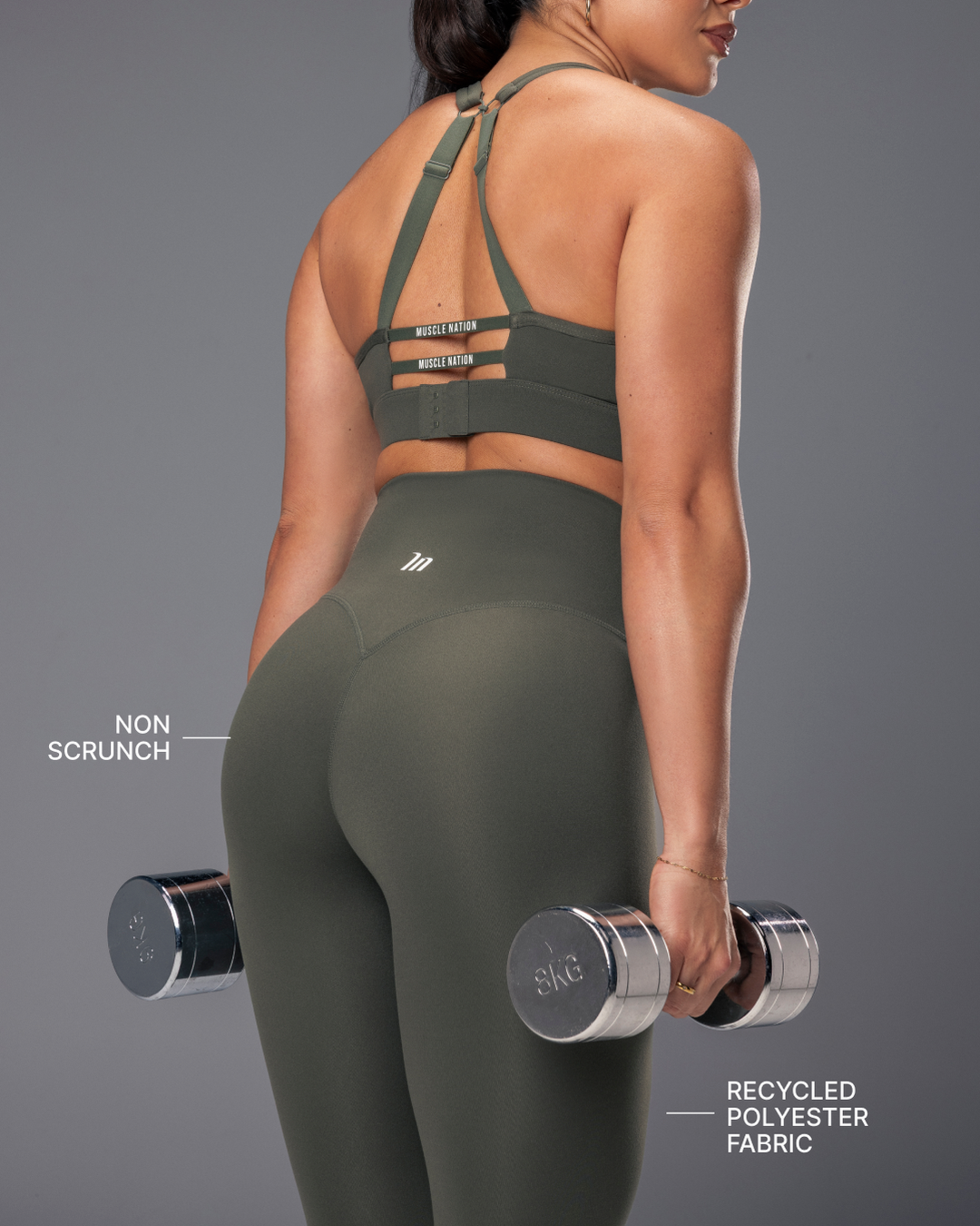 Unrivalled Bare Ankle Length Leggings - Eucalyptus