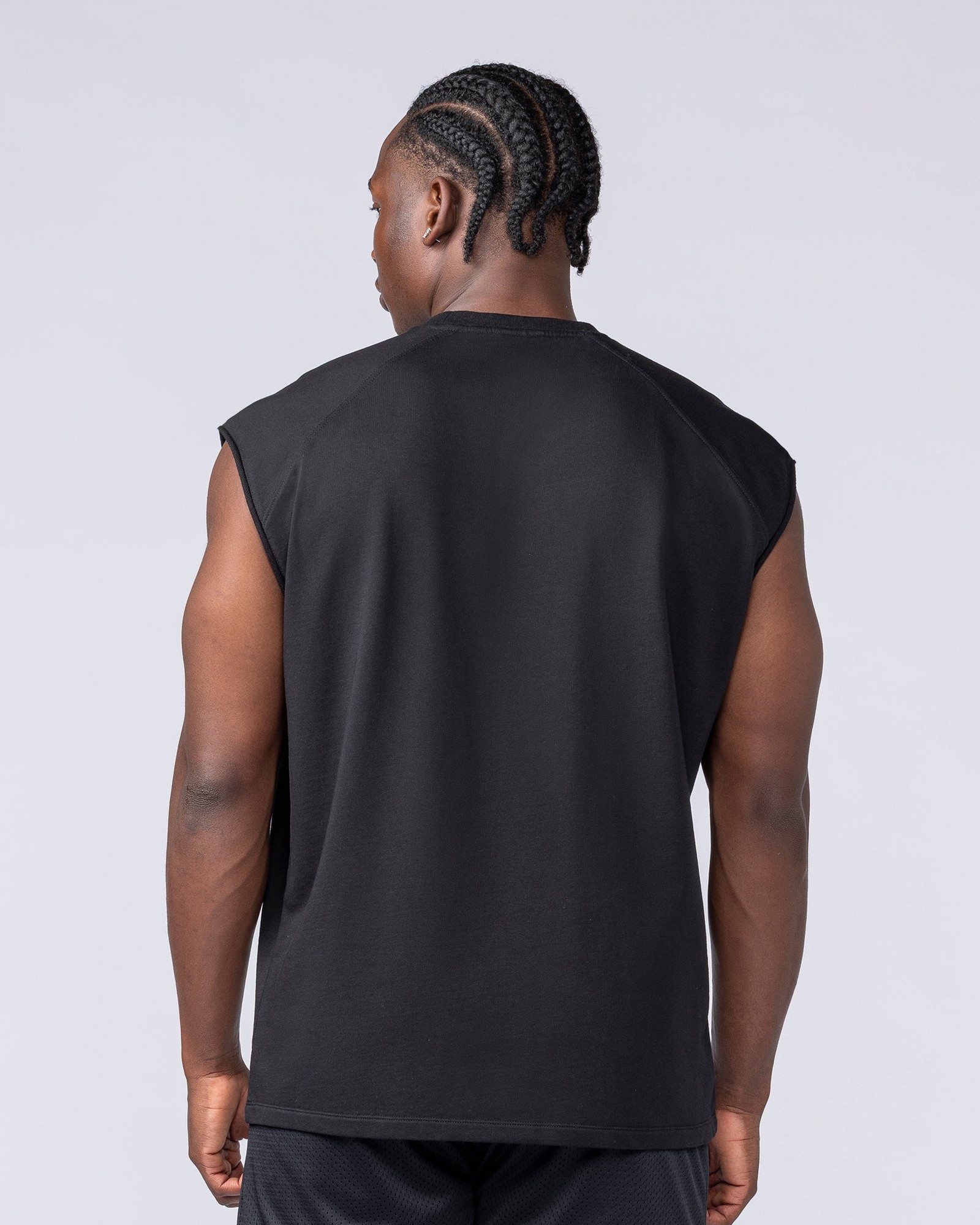 Essential Boxy Muscle Tank - Black
