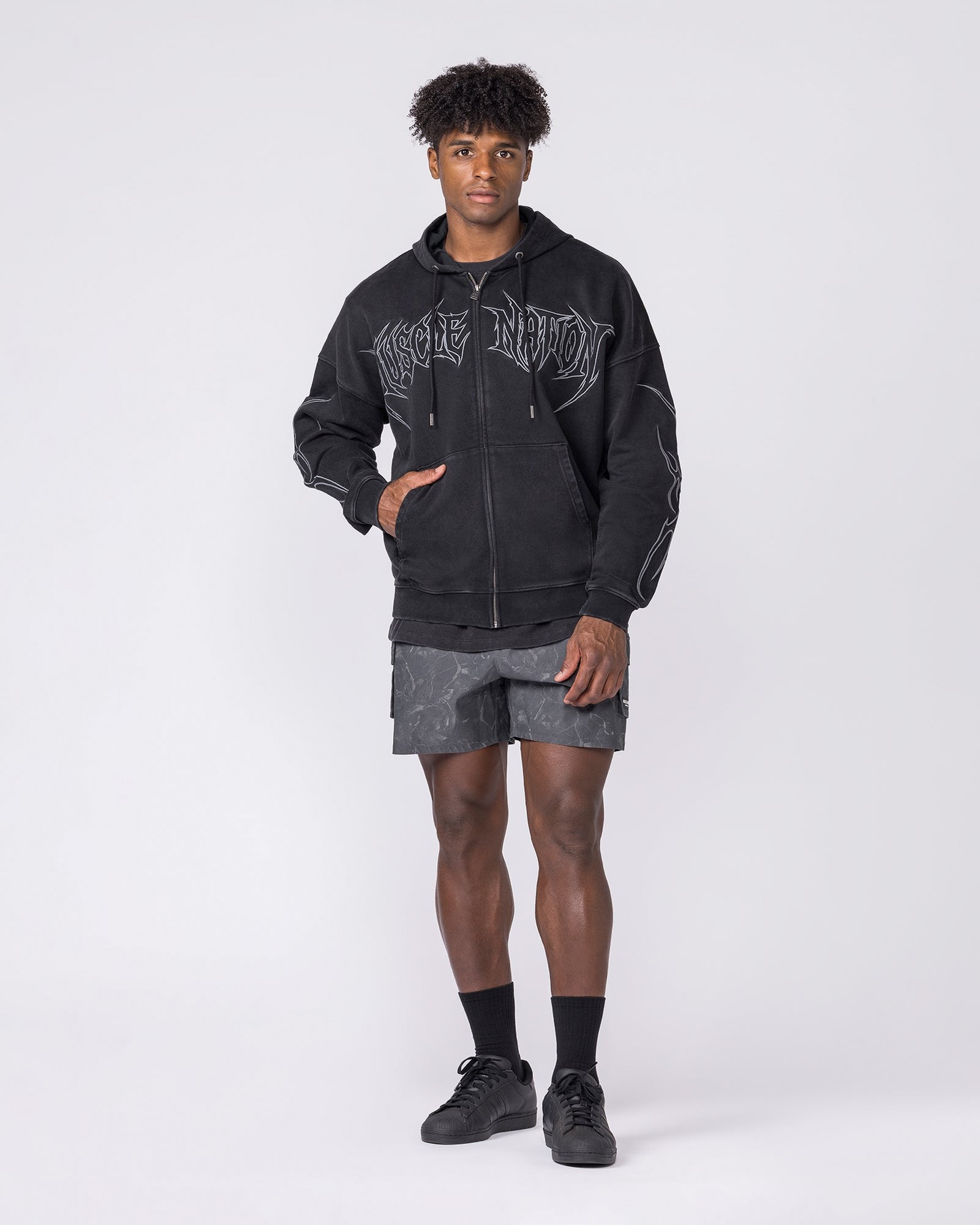 Breakout Vintage Zip Hoodie - Washed Black