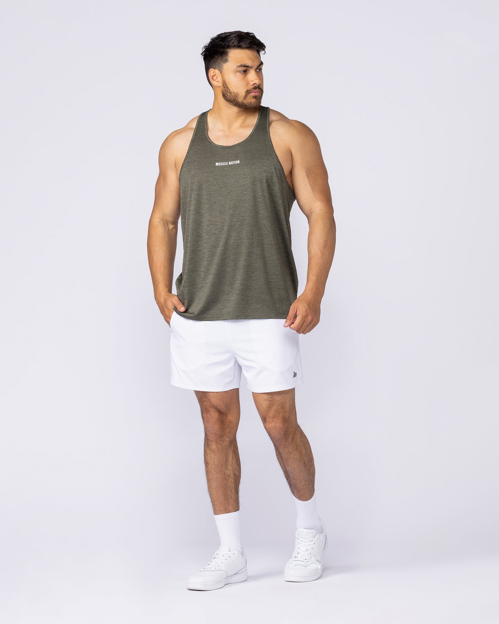 Aero Y Back Singlet - Khaki