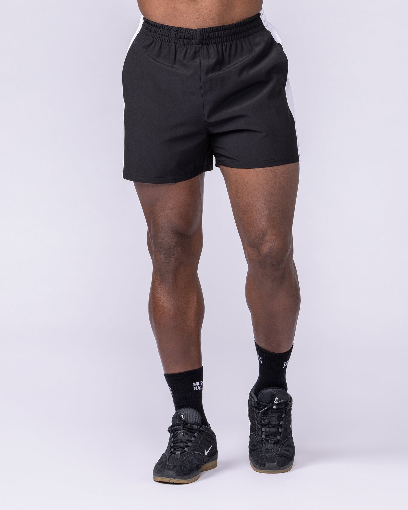Panelled Function 4" Shorts - Black