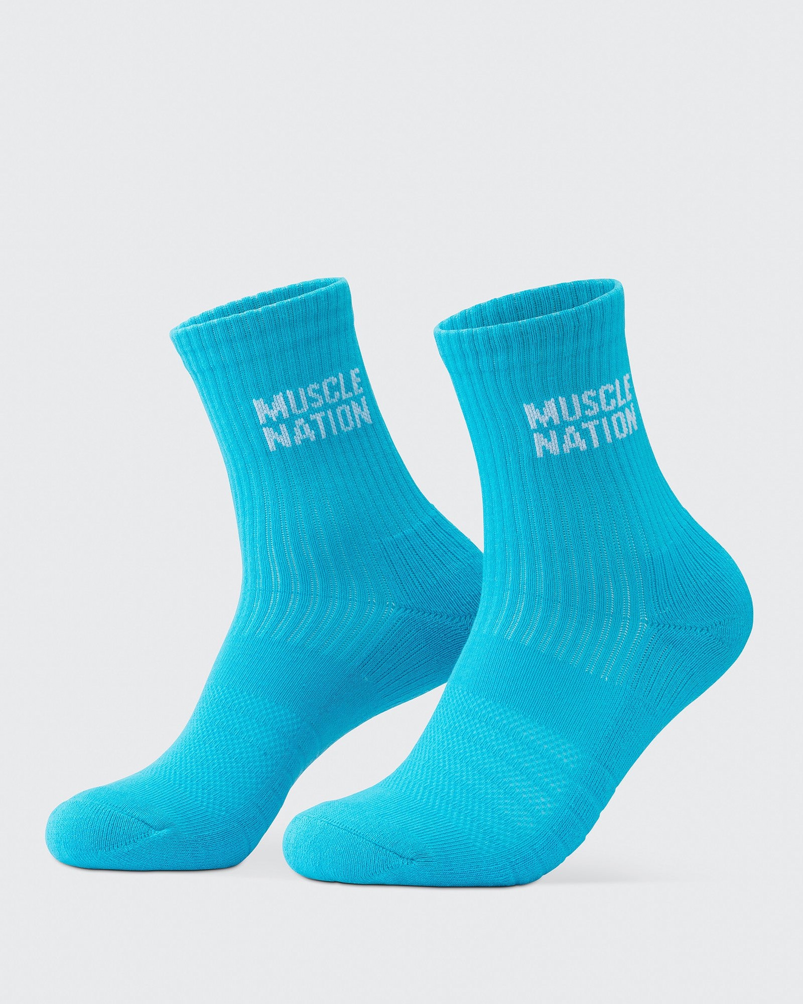 Womens Essential Crew Socks (3x Pack) - Navy / Hawaiian Blue / Off White