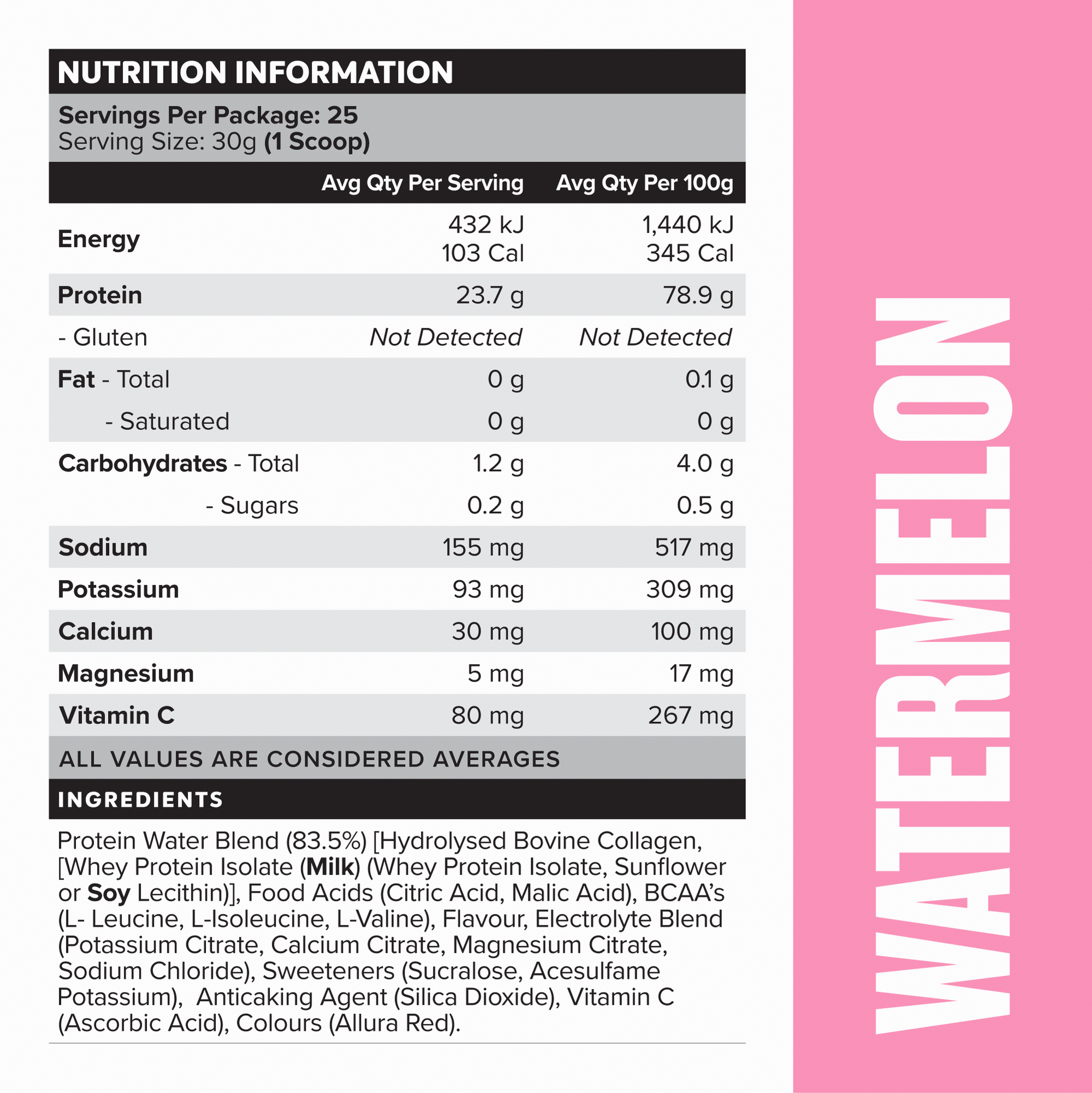 PROTEIN WATER - Watermelon - 25 serves