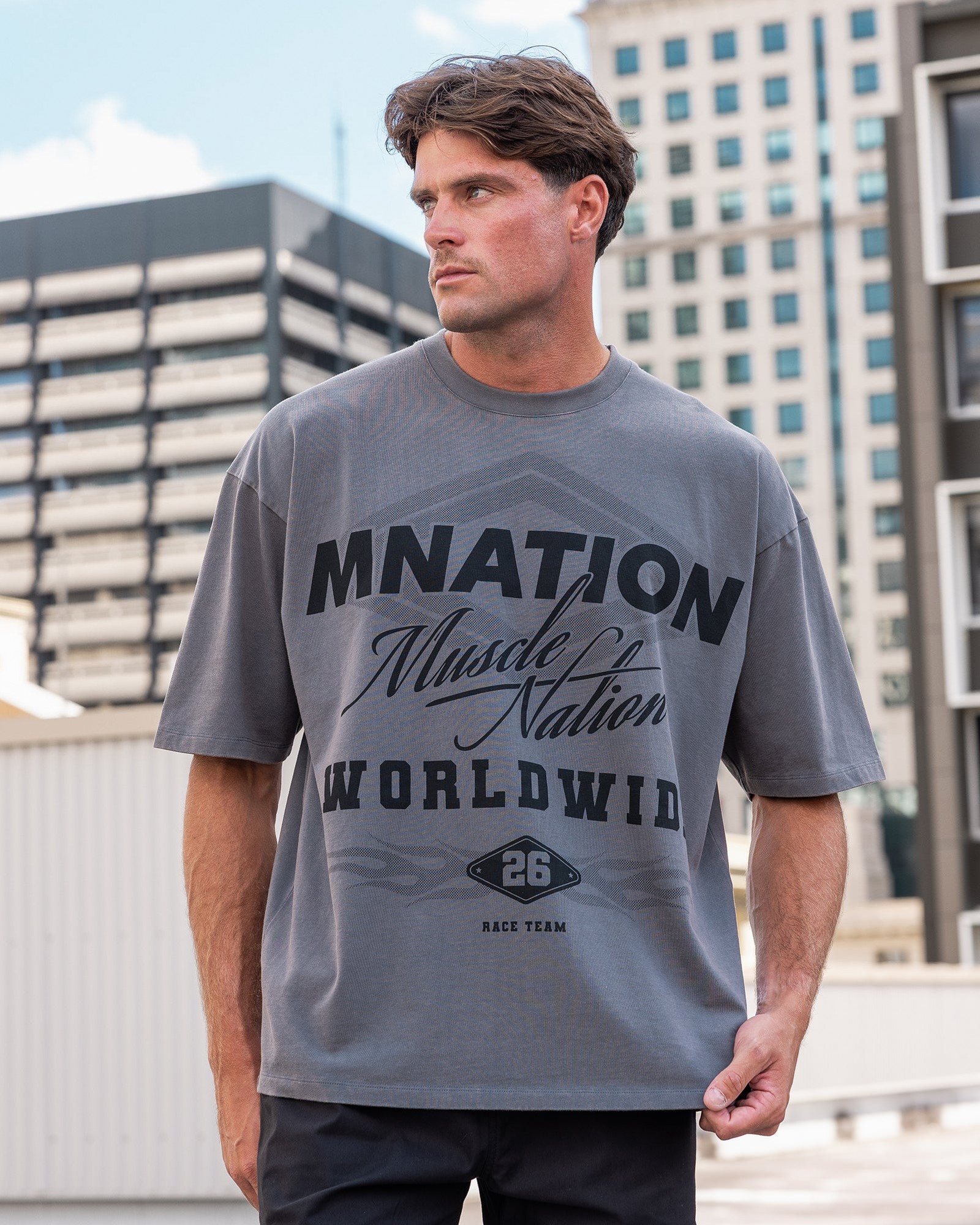 Racing Oversized Vintage Tee - Washed Tornado