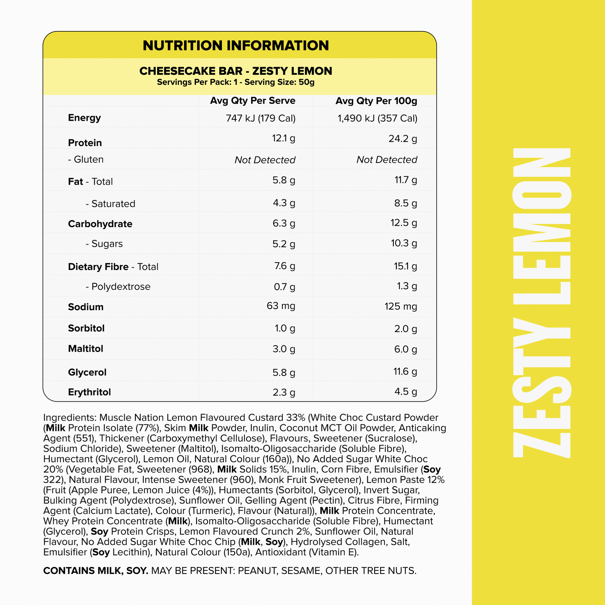 CHEESECAKE Protein Bar - Zesty Lemon - Box of 12