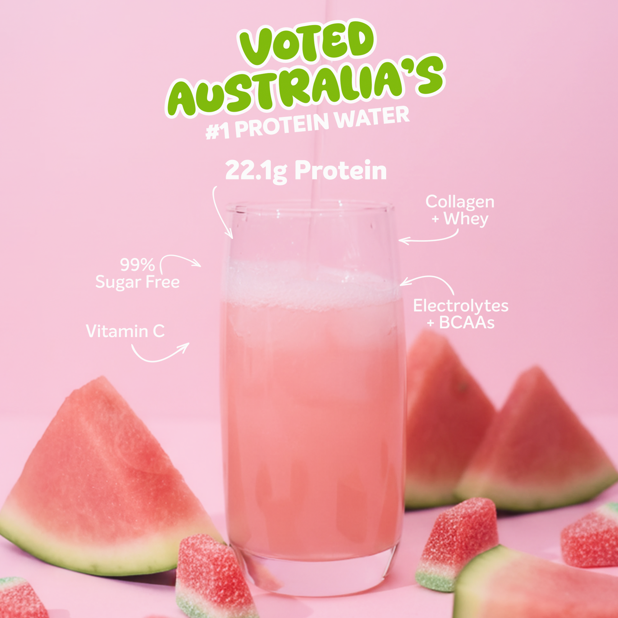 PROTEIN WATER - Sour Watermelon - 25 serves
