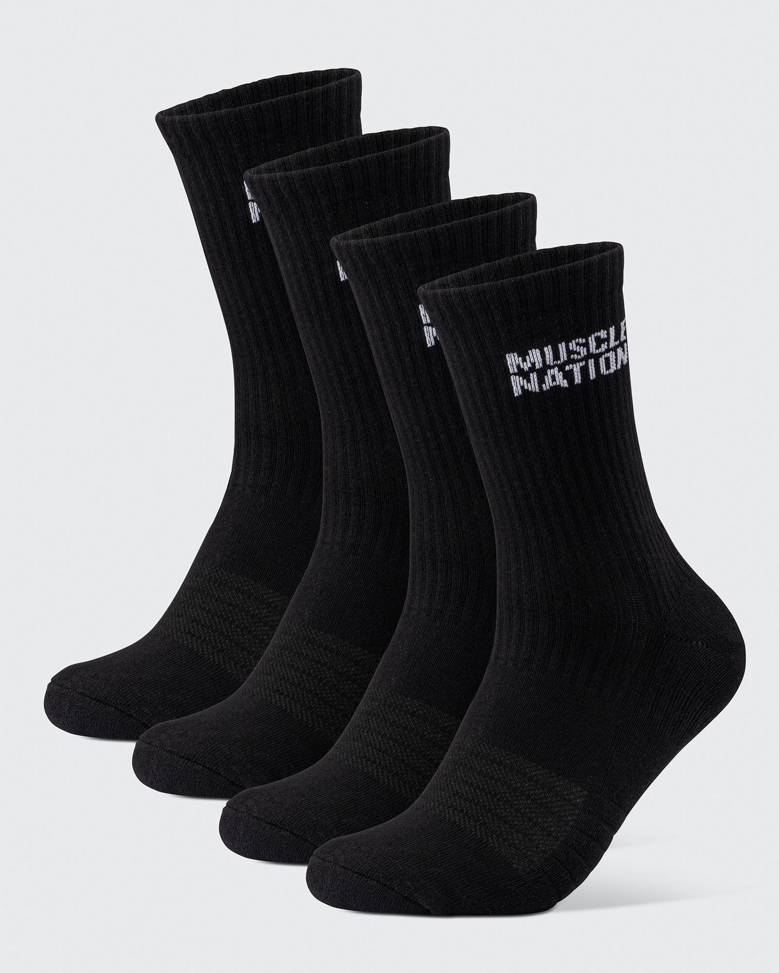 Mens Essential Crew Socks (2x Pack) - Black