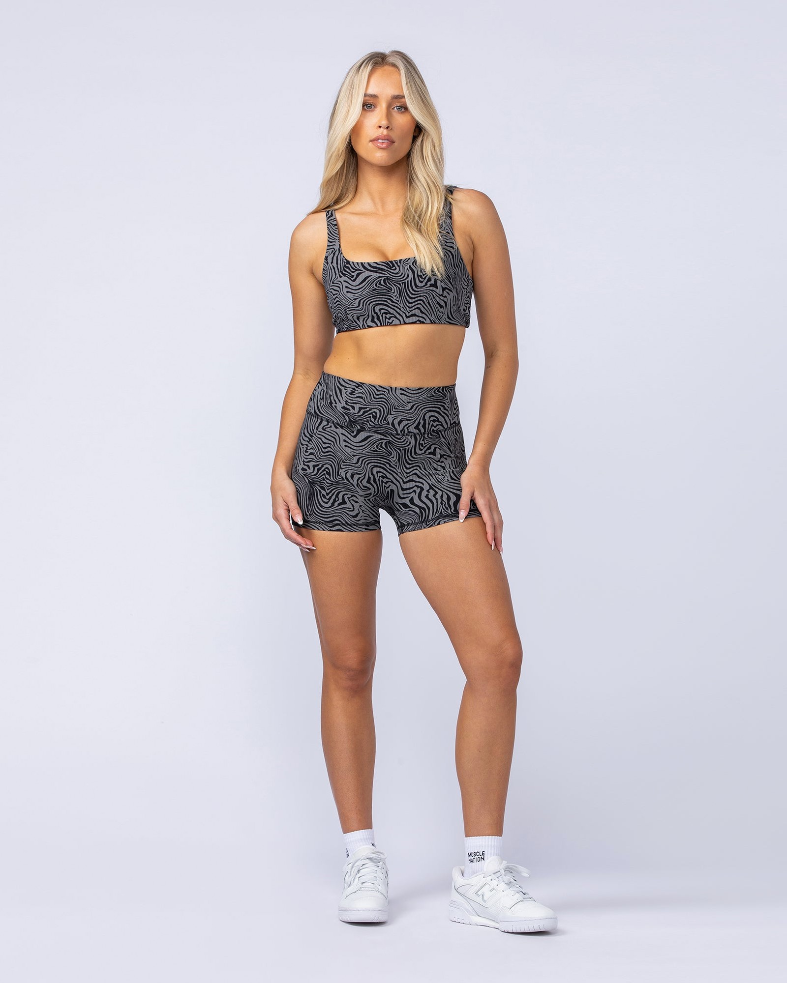 Fundamental Zebra Rib Bra - Black Zebra
