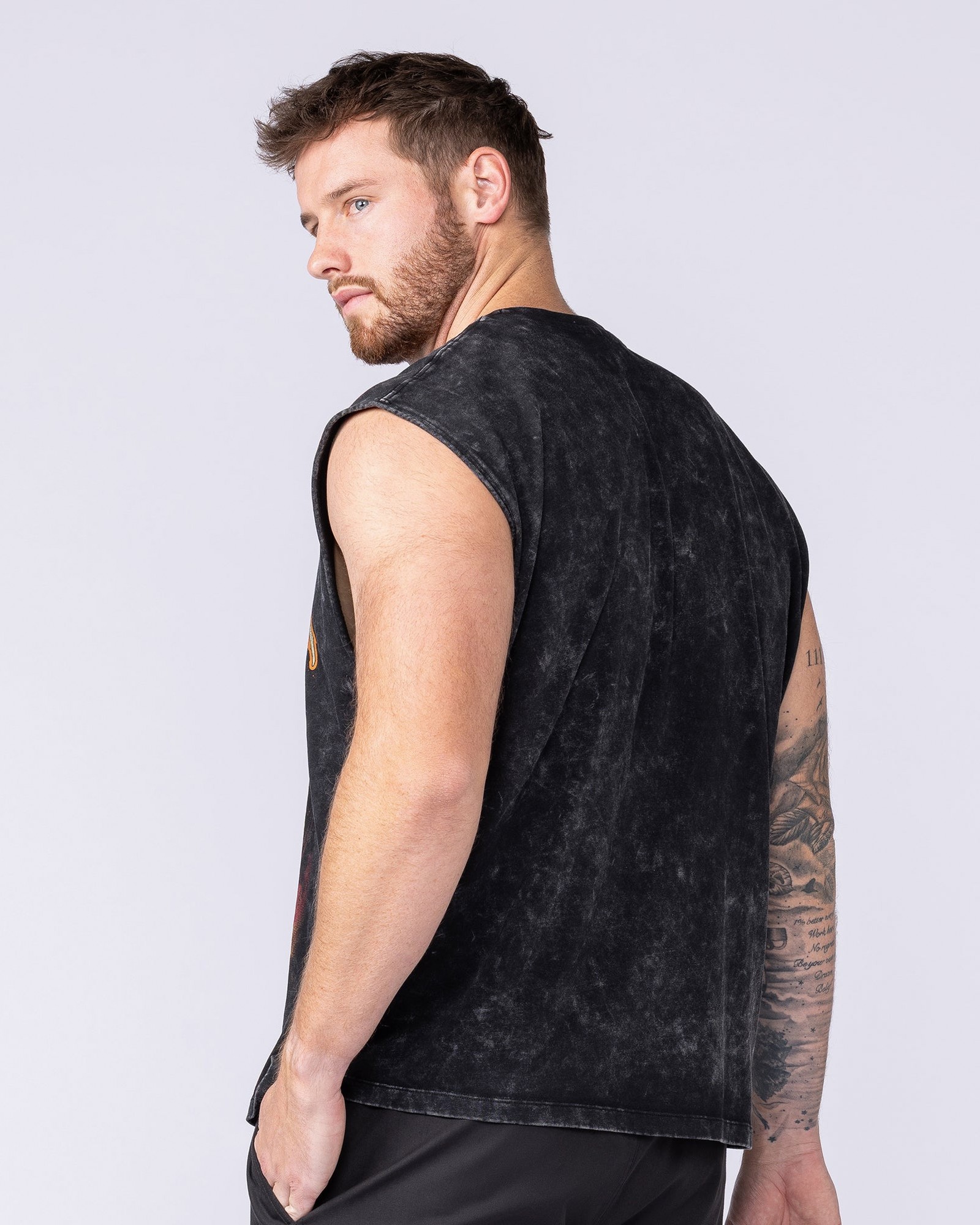 Immortal Vintage Boxy Muscle Tank - Washed Black
