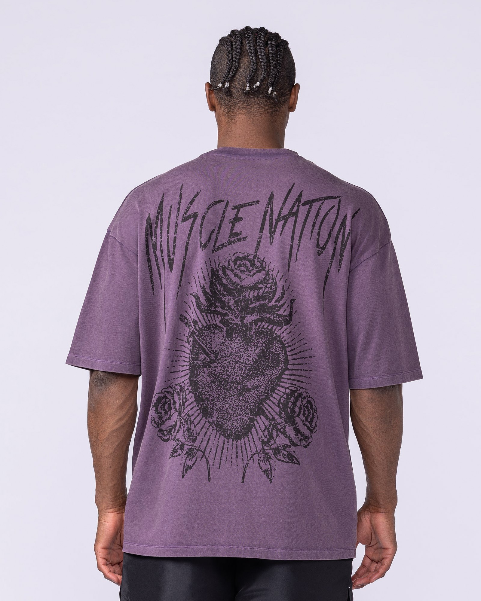 Heartless Oversized Vintage Tee - Washed Dark Purple