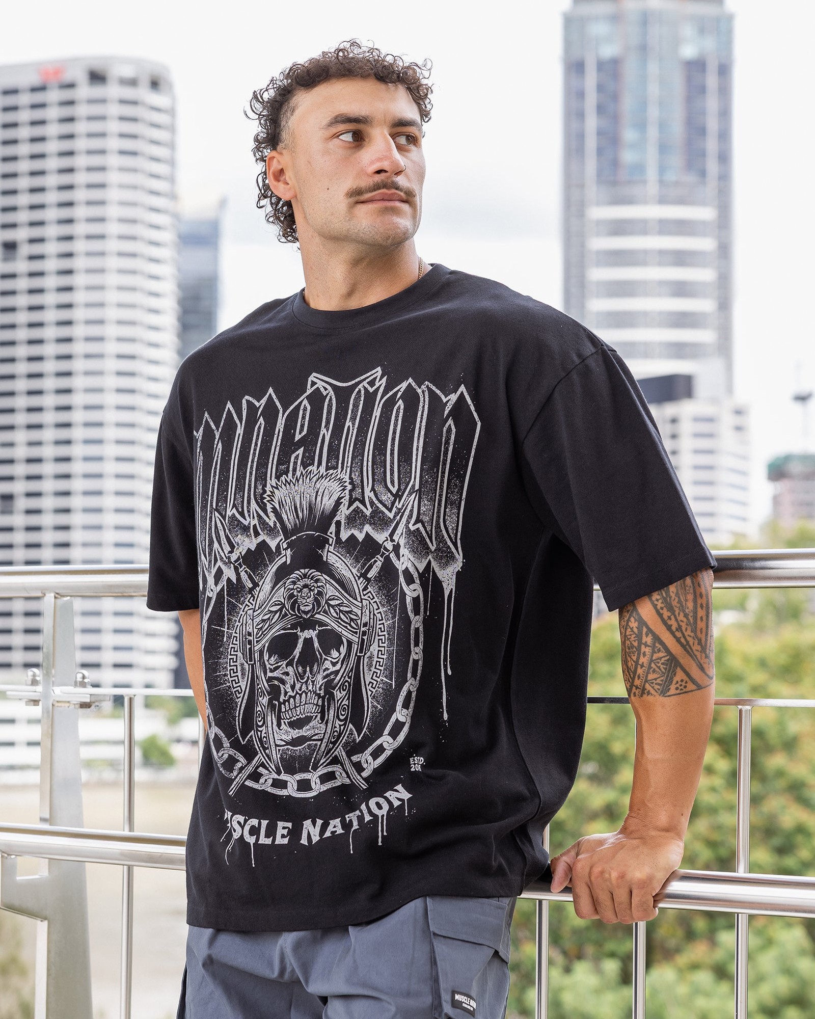 Spartan Oversized Tee - Black
