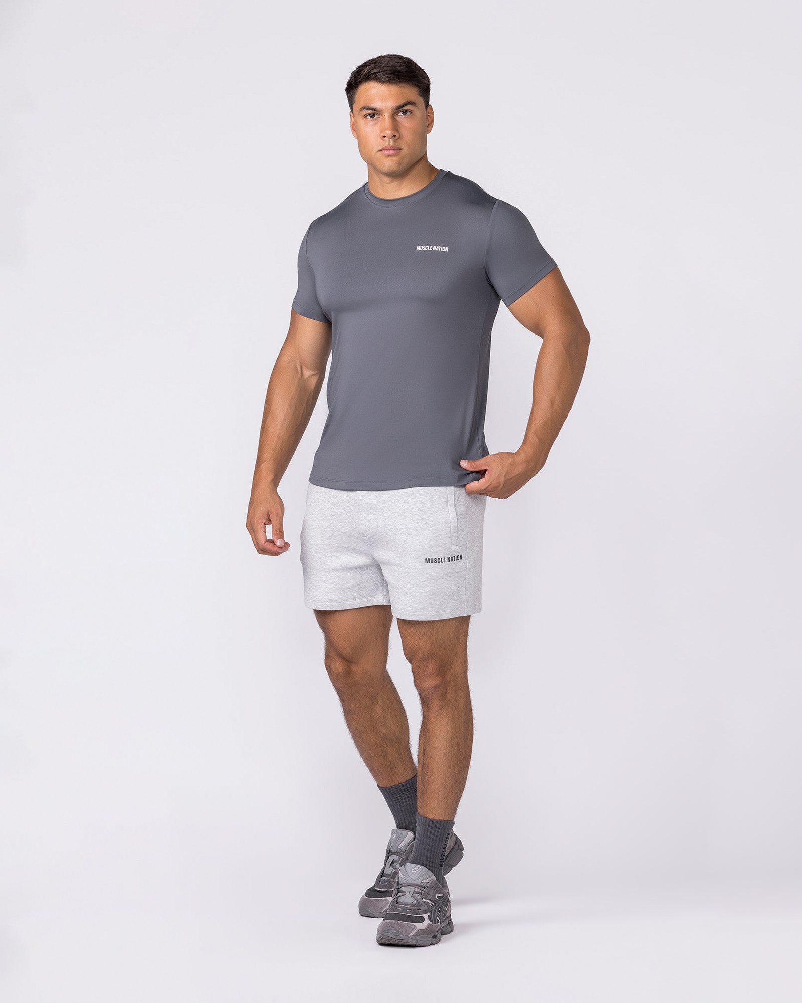 Essential Tech Shorts - Grey Marl