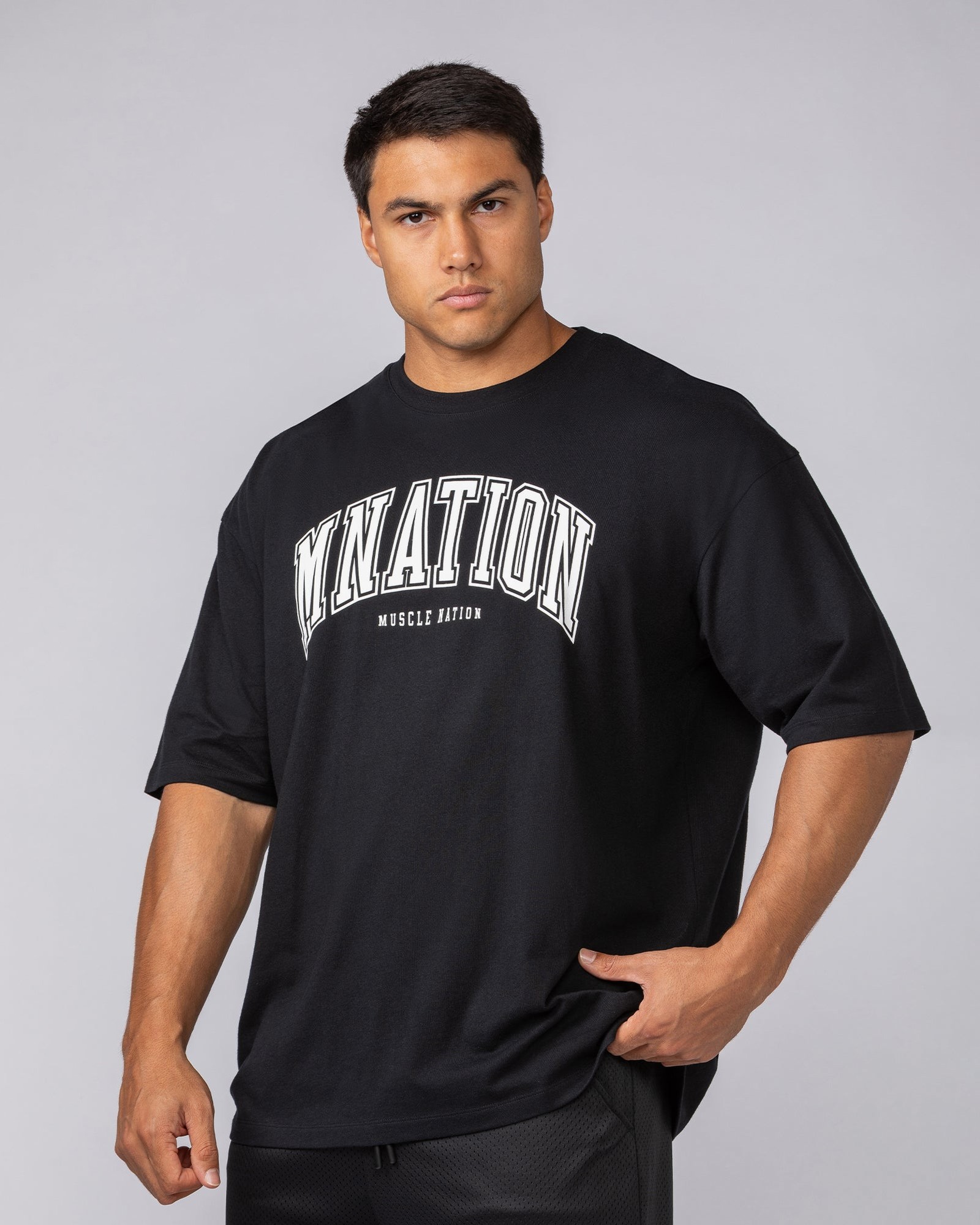 Varsity Training Oversized Tee - Black