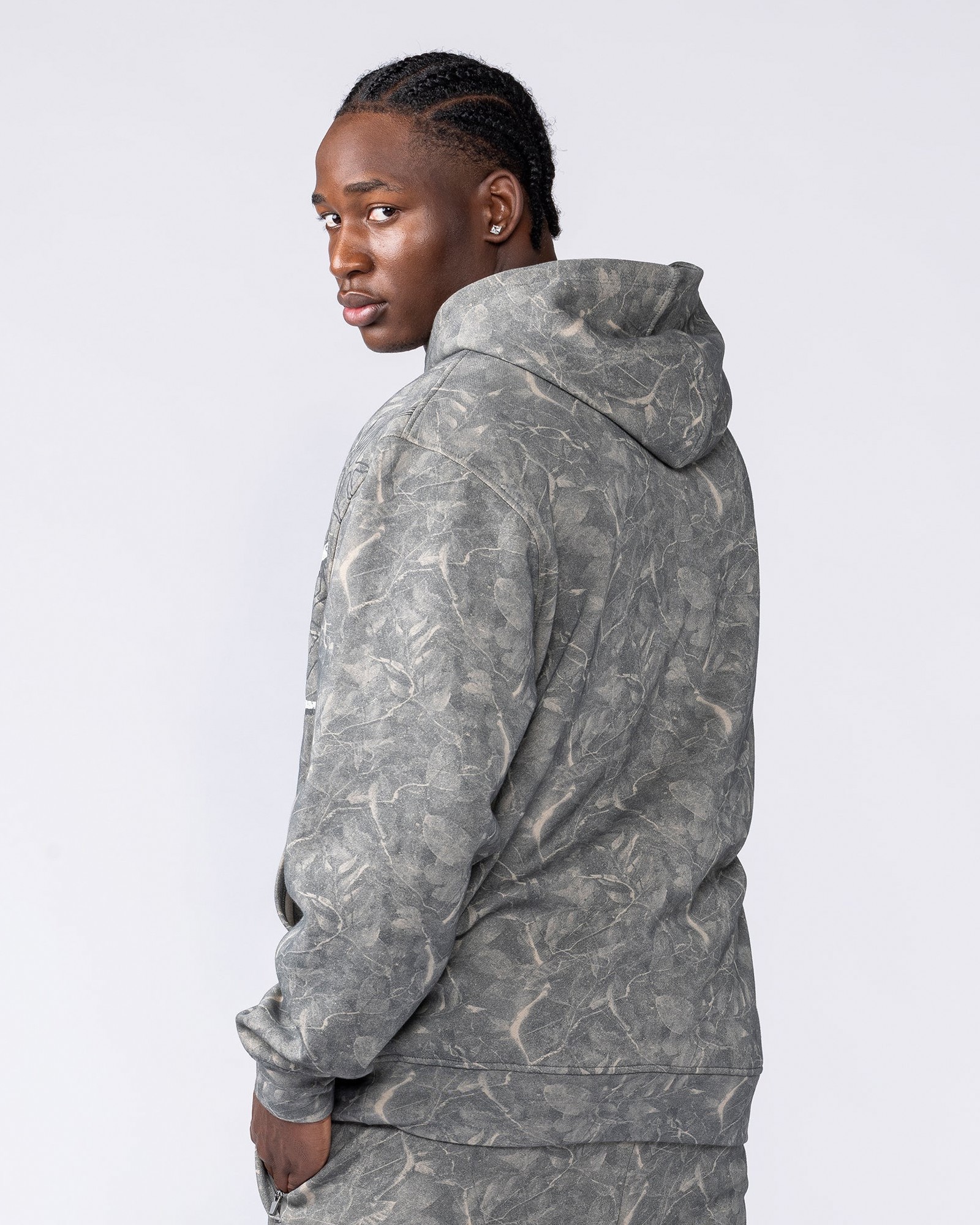 Gothic Oversized Hoodie - Washed Tree Camo